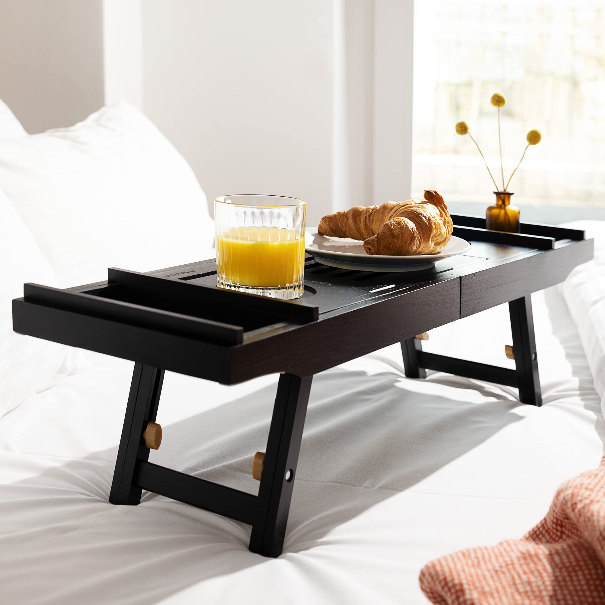 navaris-beauty-badewannenablage-bambus-schwarz-ausziehbar image 6