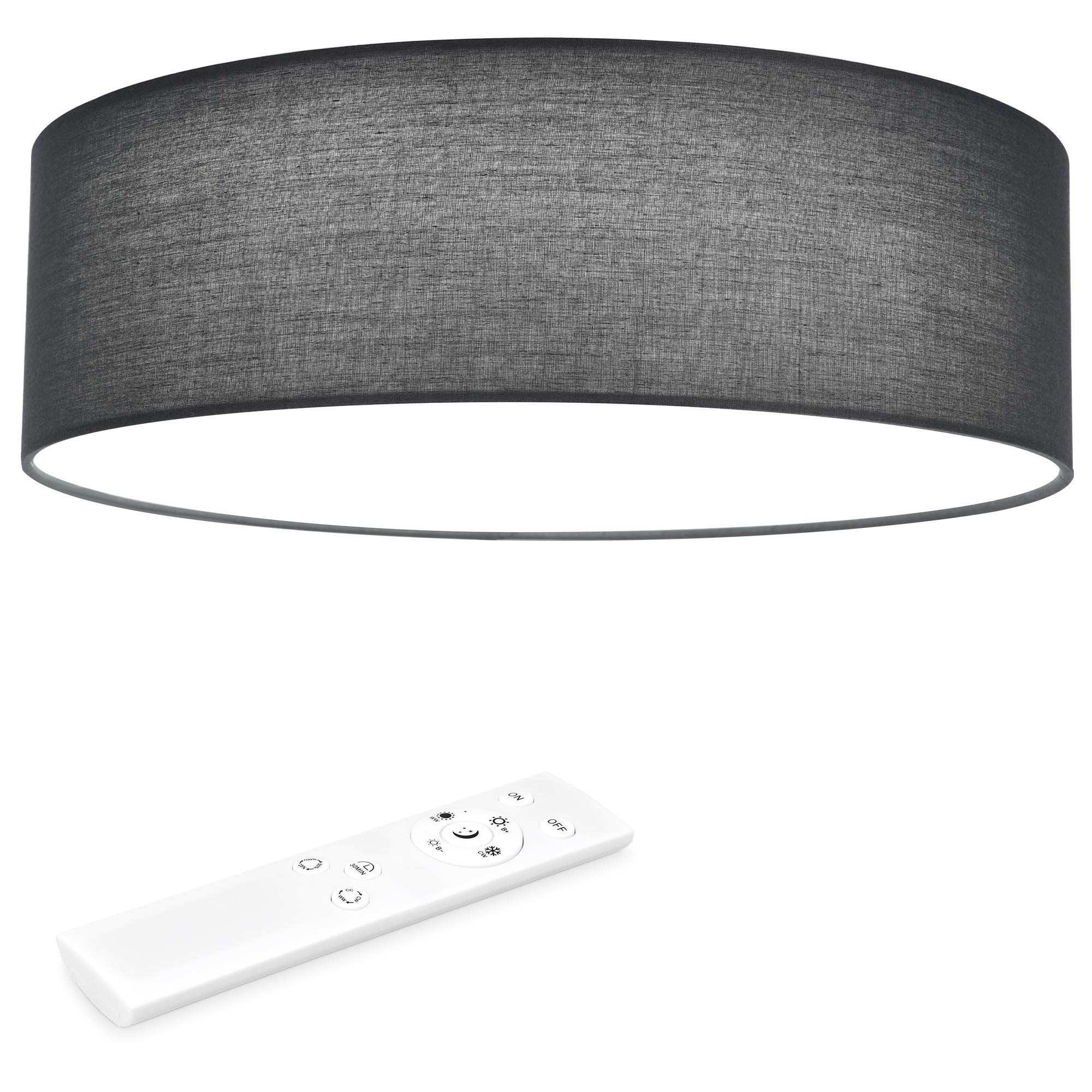 navaris-lighting-led-deckenleuchte-40-cm-rund-grau-dunkelgrau-dimmbar image 1