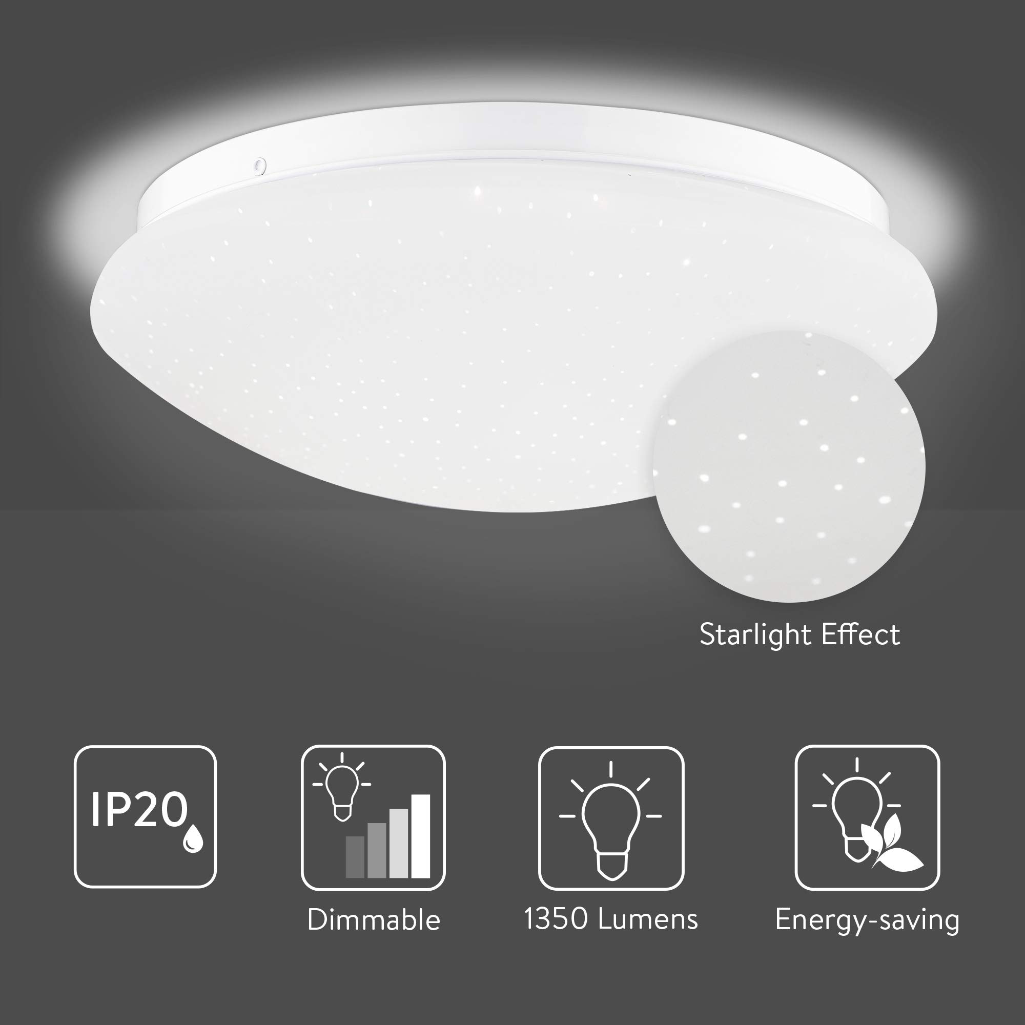 navaris-lighting-led-deckenleuchte-sterneneffekt-18w-29-cm-dimmbar image 4