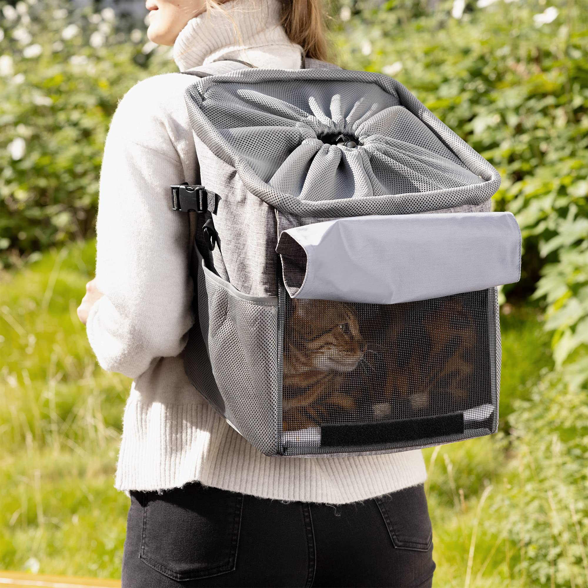 navaris-hundekorb-fahrrad-transportrucksack-grau-10-kg image 5