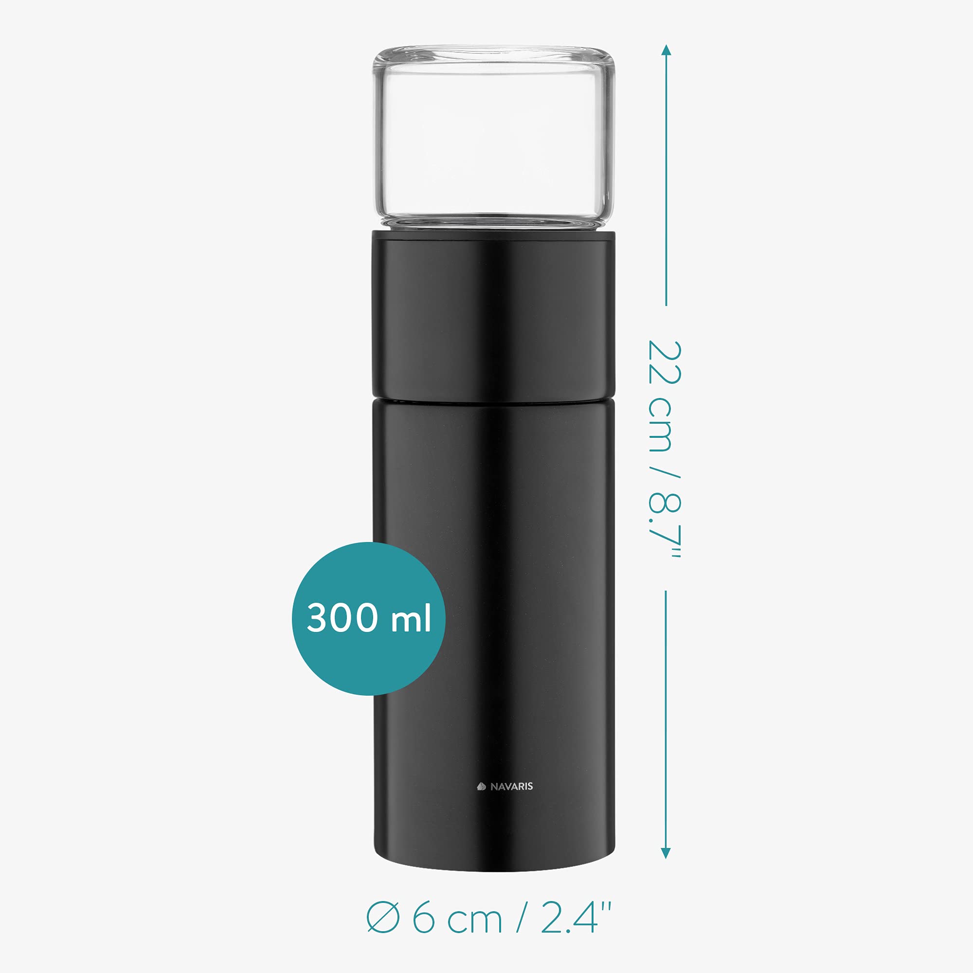 navaris-kitchen-teeflasche-300ml-edelstahl-glas-mit-sieb image 6