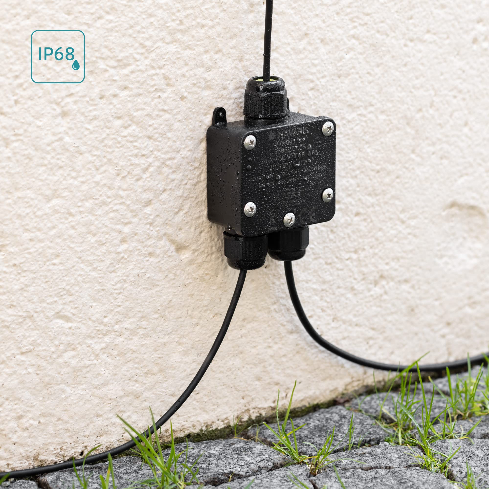 navaris-abzweigdose-ip68-3-wege-wasserdicht-2x-schwarz image 2