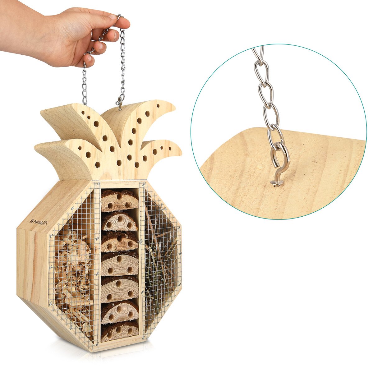 navaris-garden-insektenhotel-ananas-holz-21-5x32x8cm image 6
