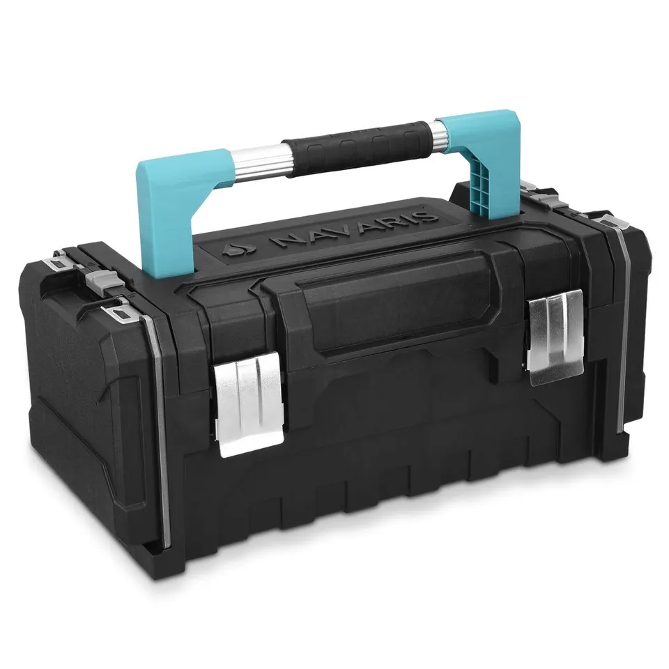 navaris-werkzeugkoffer-20-leer-51x23x21-cm-alu-griff-ohne-werkzeug image 1
