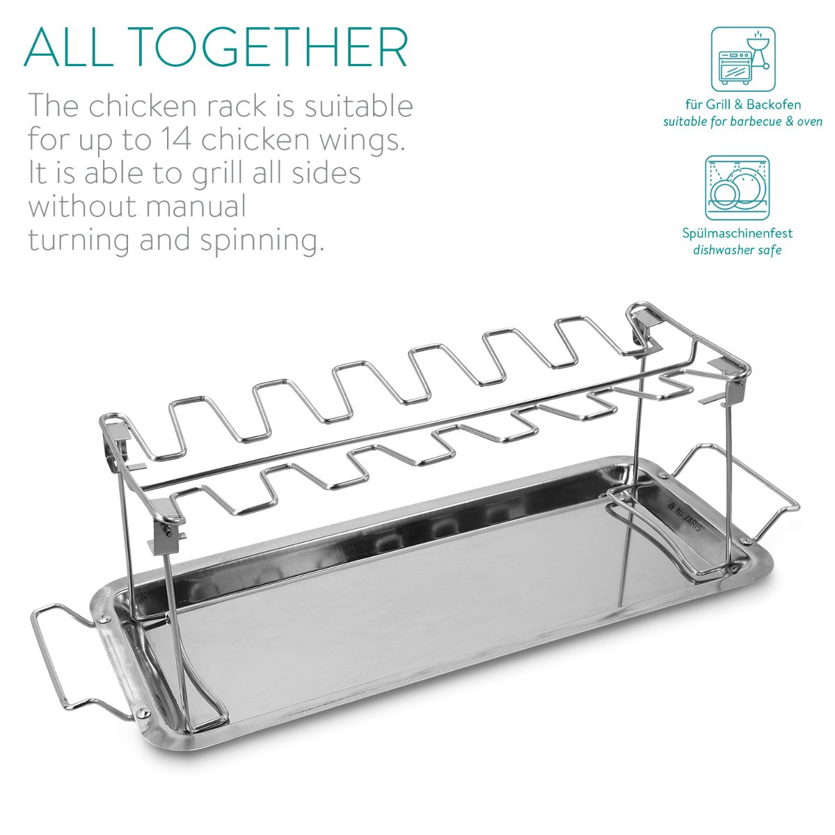 navaris-kitchen-h-hnchenschenkel-rack-edelstahl-mit-schale image 3