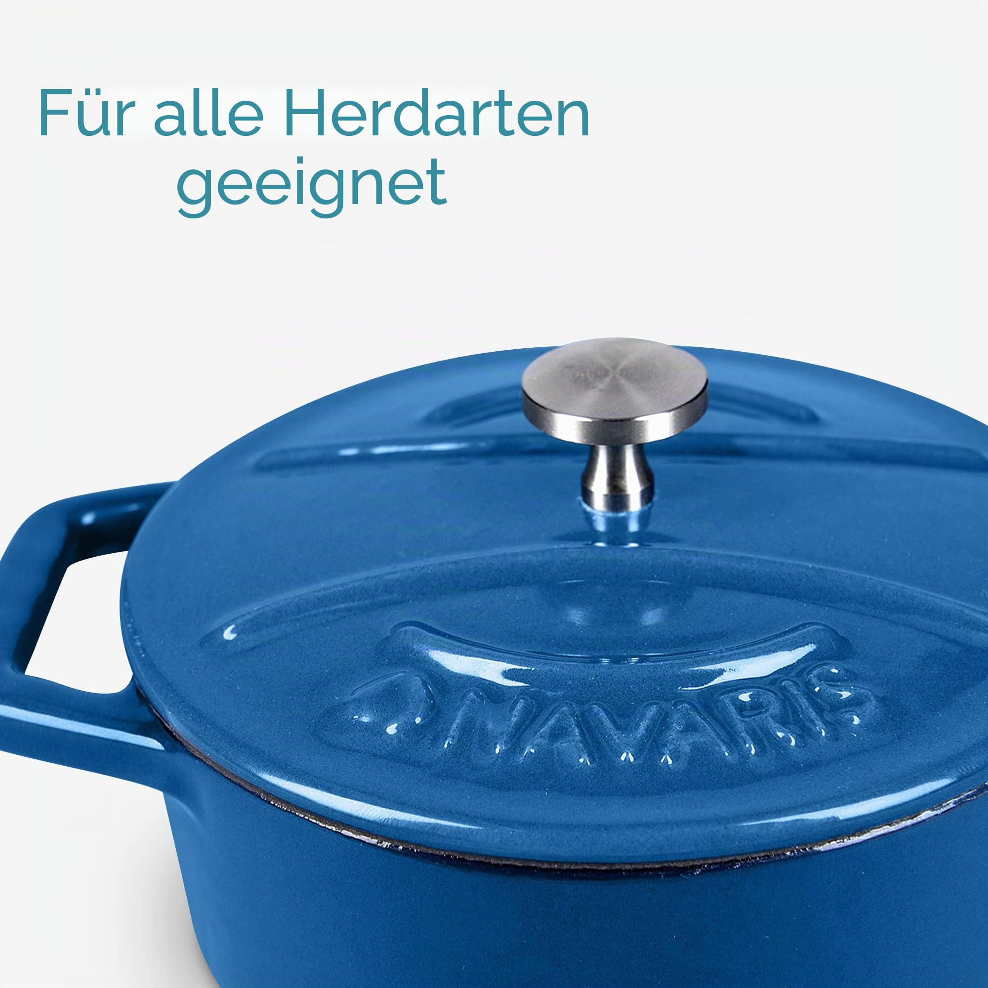 navaris-kitchen-mini-cocotte-4er-gusseisen-blau-backofenfest image 4