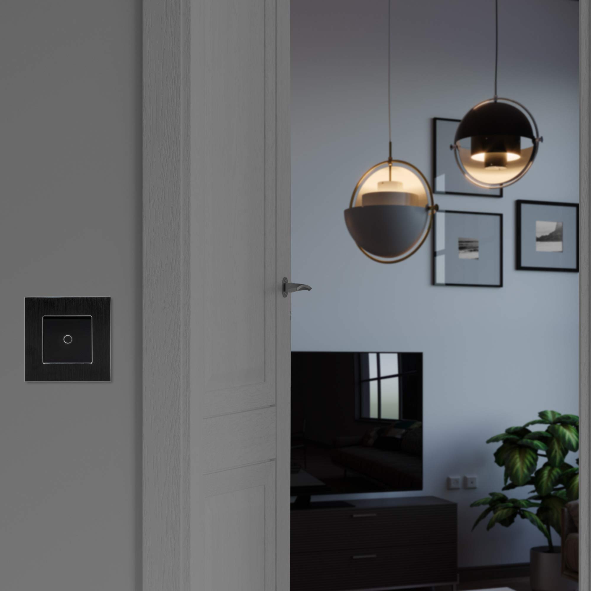 navaris-touch-lichtschalter-glas-schwarz-unterputz-led image 2