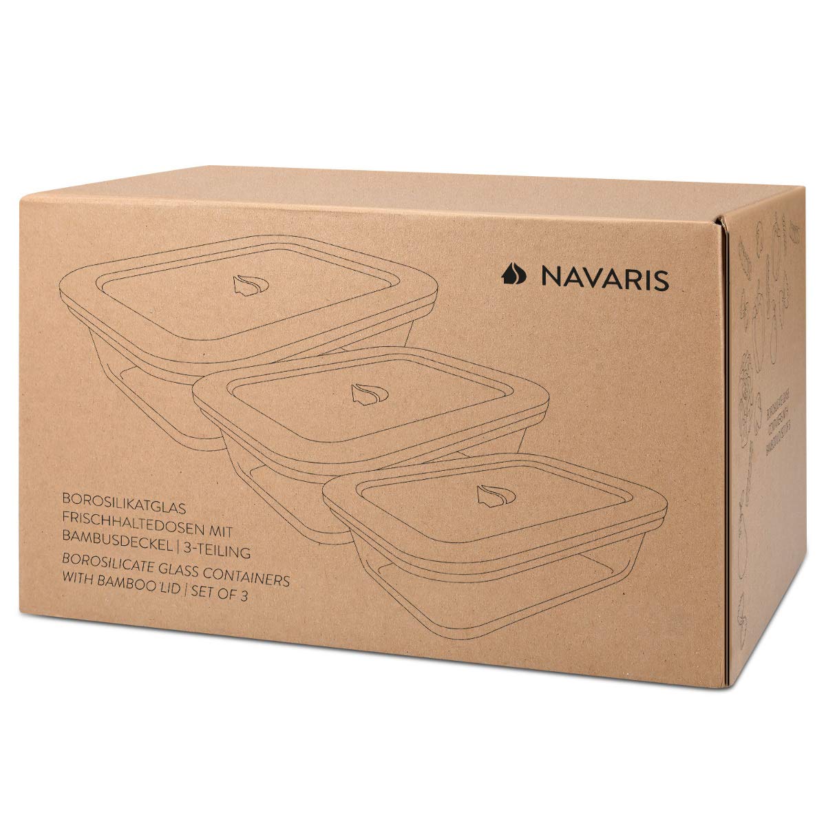 navaris-kitchen-frischhaltedosen-glas-3er-set-bambusdeckel image 7