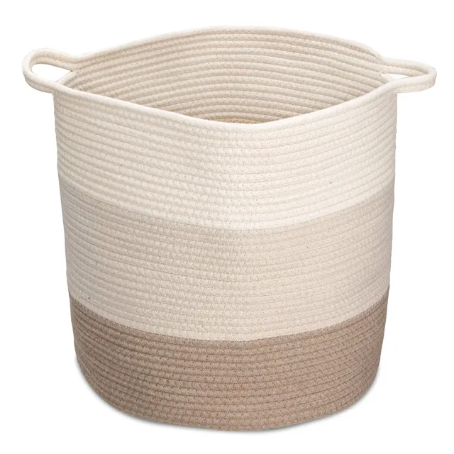 navaris-living-flechtkorb-baumwolle-rund-waschbar-beige image 1