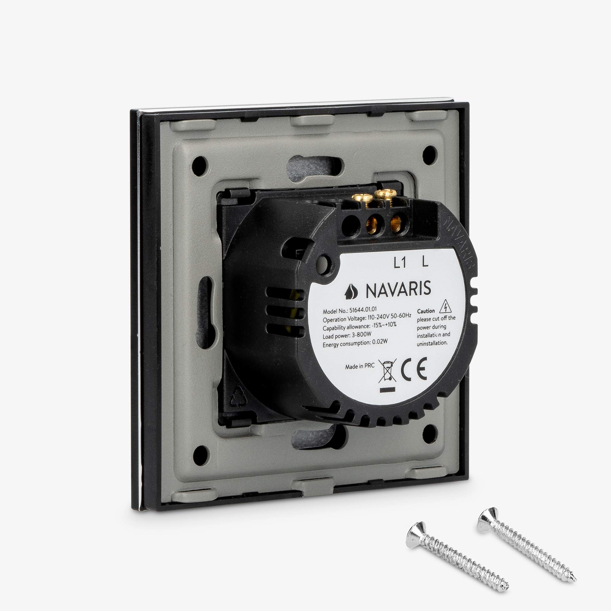 navaris-touch-lichtschalter-glas-schwarz-unterputz-led image 3