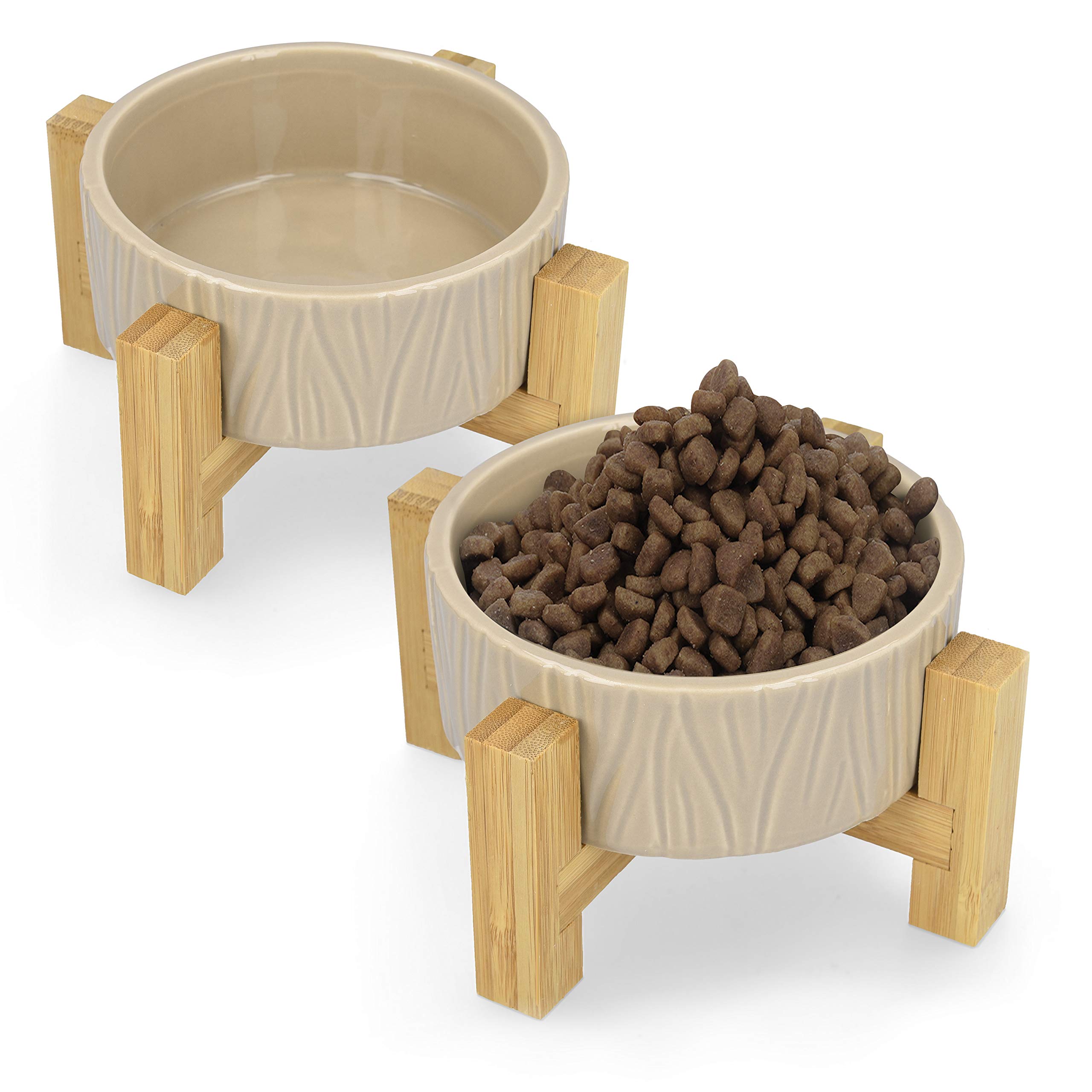 navaris-animals-futternapf-katze-keramik-2x-400-ml-beige image 1