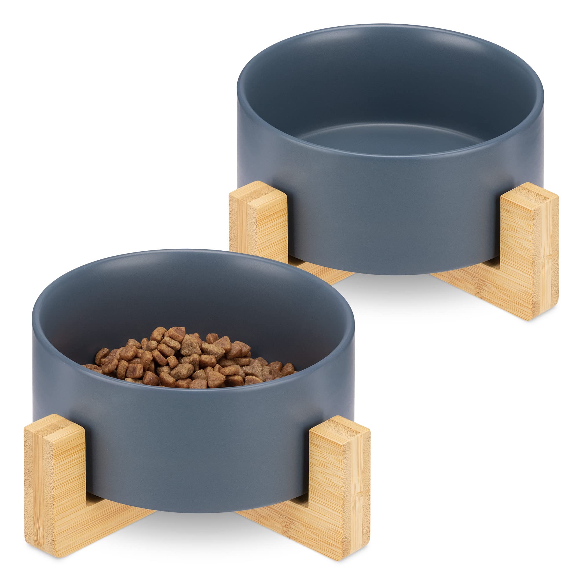 navaris-animals-futterstation-2er-keramiknapf-blau-850-ml image 1