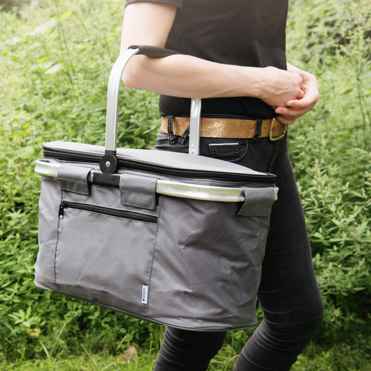 navaris-kitchen-thermo-einkaufskorb-27l-faltbar-grau-isoliert image 6