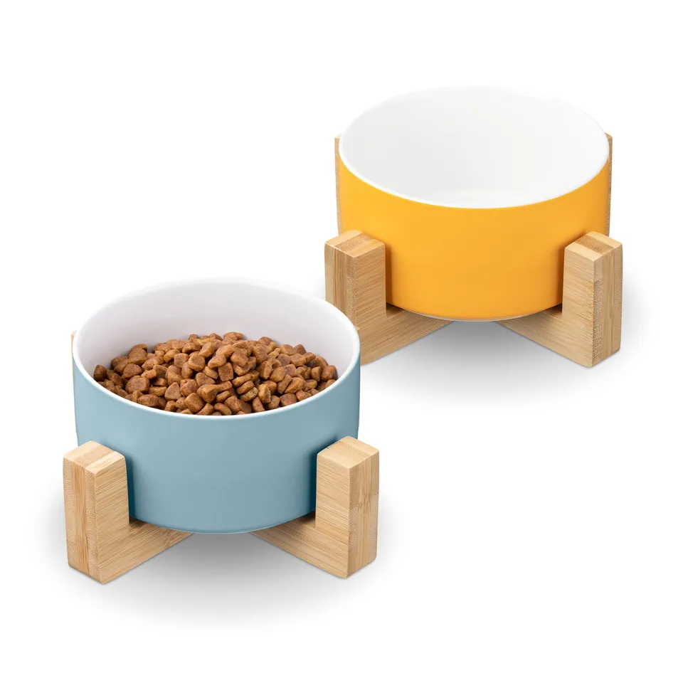 navaris-animals-futternapf-set-keramik-2-teilig-blau-gelb image 1