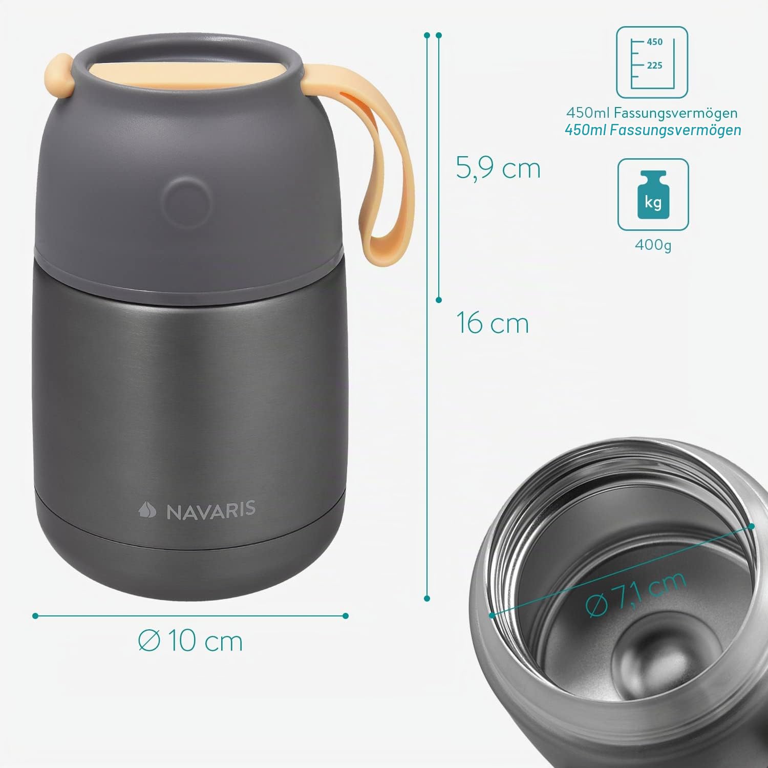 navaris-kitchen-thermobeh-lter-450ml-edelstahl-grau image 6
