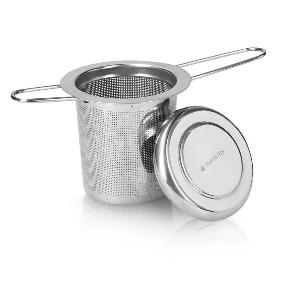 navaris-kitchen-teesieb-edelstahl-f-r-tasse-und-kanne-mit-schale image 1