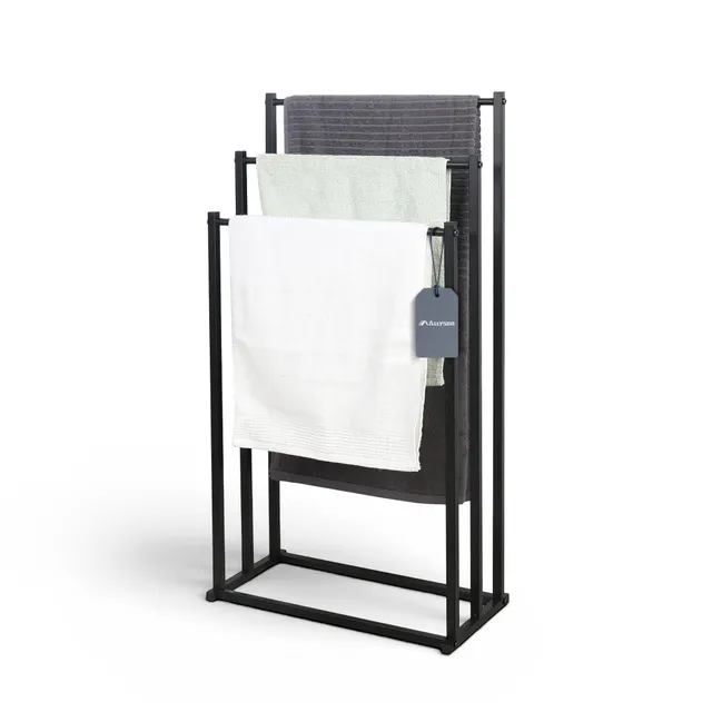 allyson-handtuchst-nder-freistehend-schwarz-3-stangen-86-cm image 1