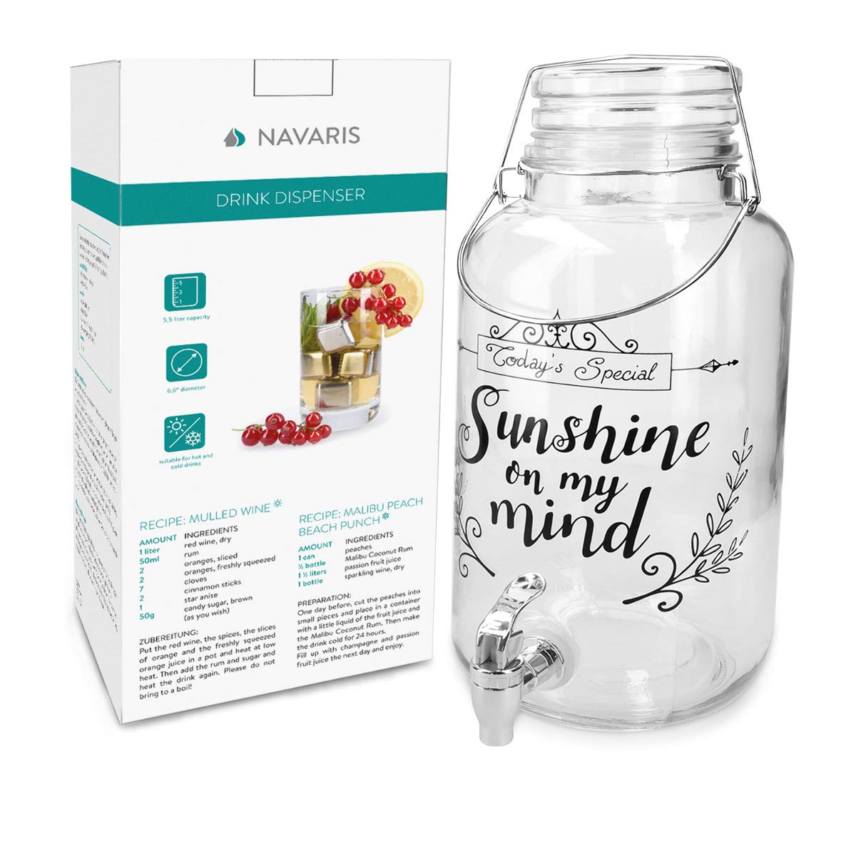 navaris-kitchen-getr-nkespender-5-5-liter-glas-mit-zapfhahn image 7