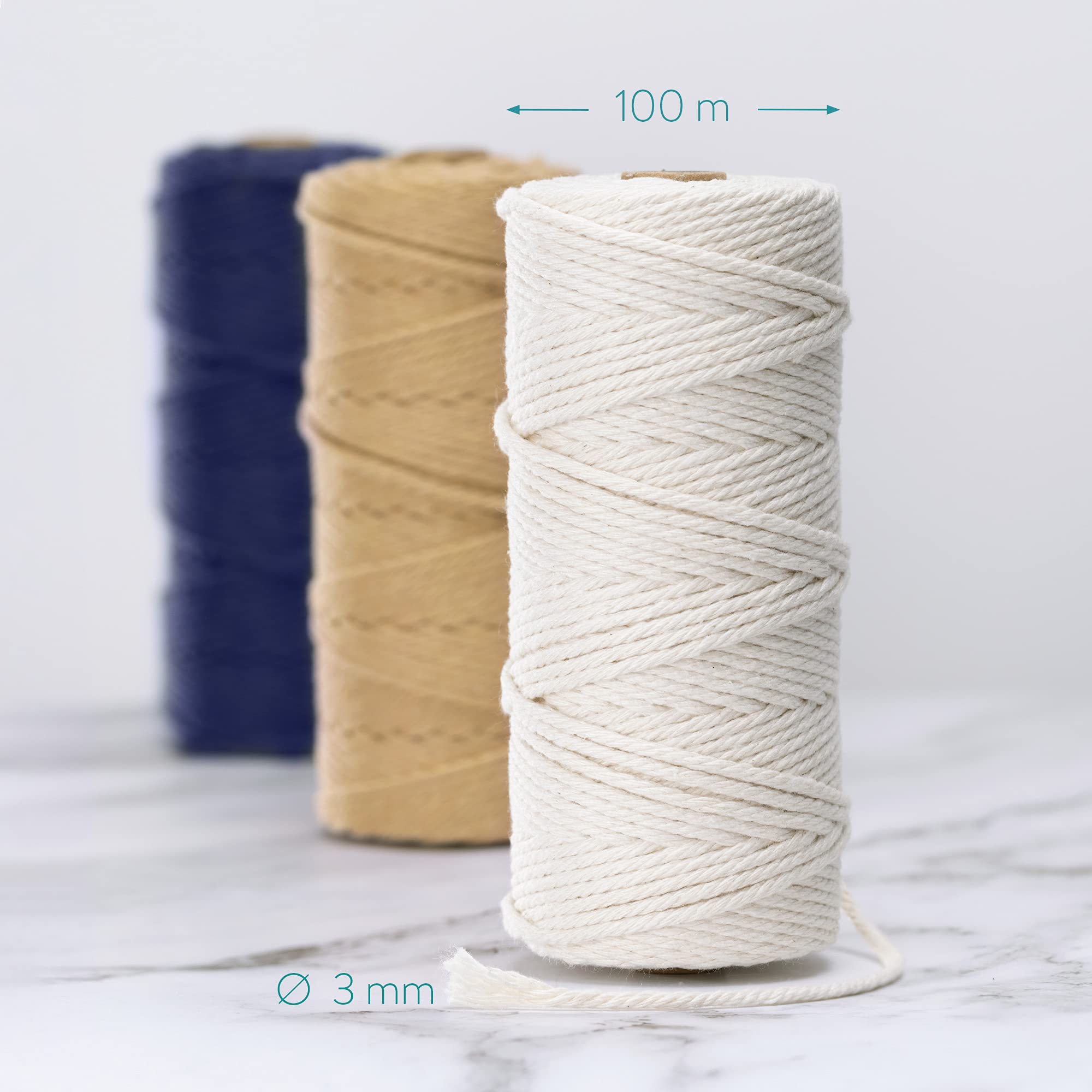 navaris-garden-makramee-garn-3er-set-baumwollschnur-wei-blau-beige image 3