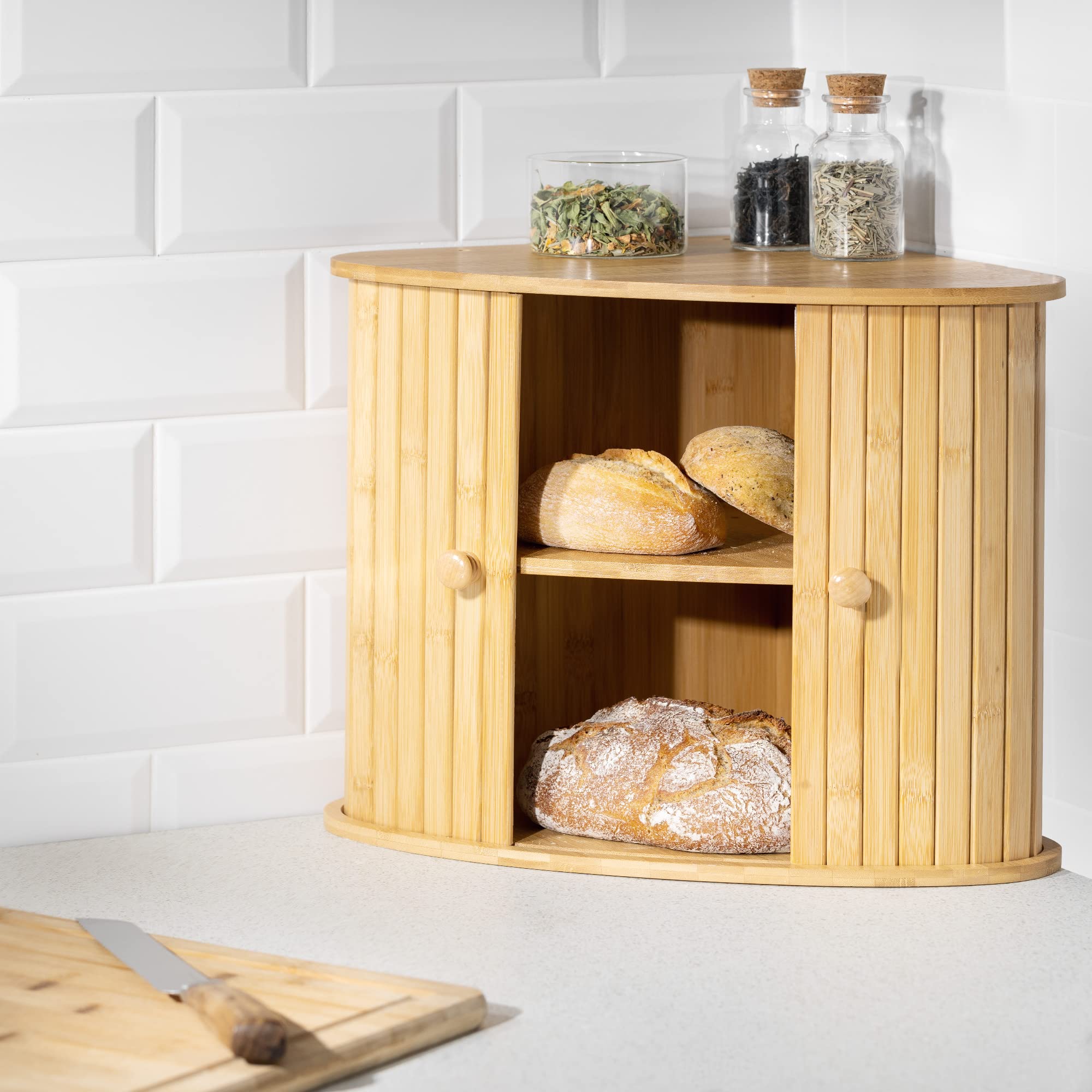 navaris-kitchen-brotkasten-ecke-bambus-35x35cm-2-etagen image 2