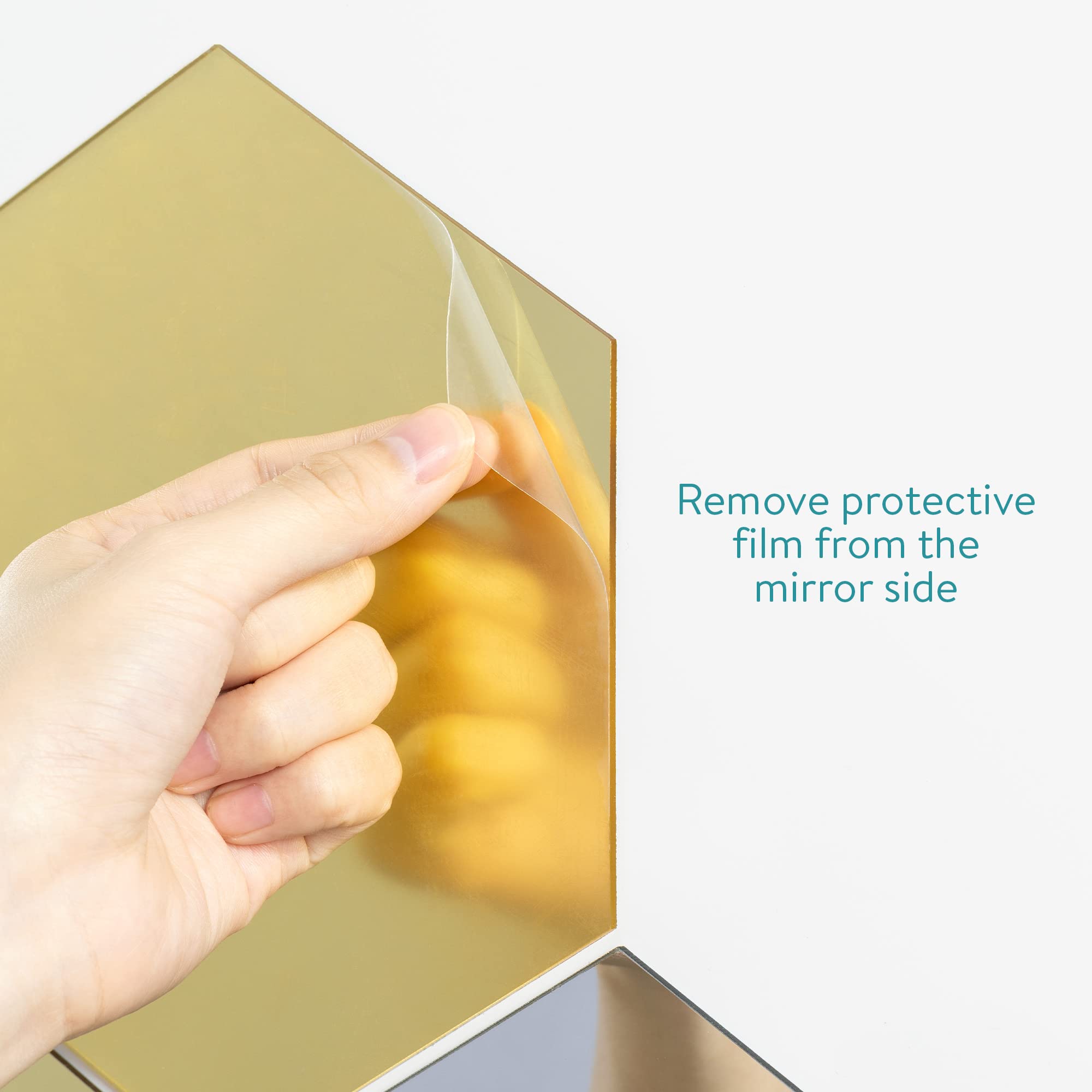 navaris-living-acrylic-hexagon-tiles-12er-set-b-gold-silber-bronze image 4