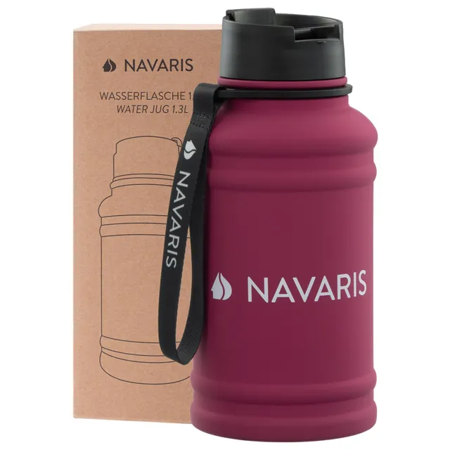 navaris-trinkflasche-edelstahl-sportflasche-1-3l-bpa-frei image 1