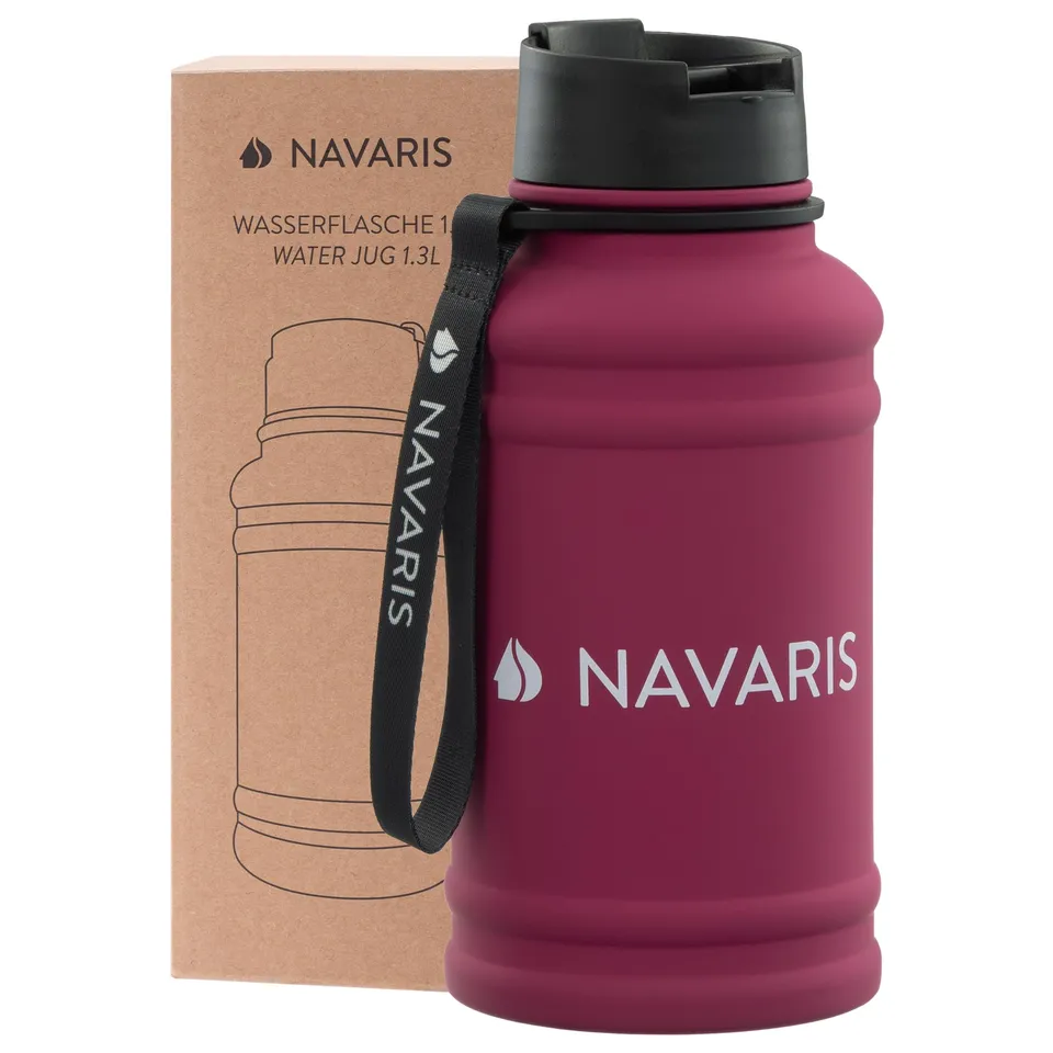 navaris-trinkflasche-edelstahl-sportflasche-1-3l-bpa-frei image 1