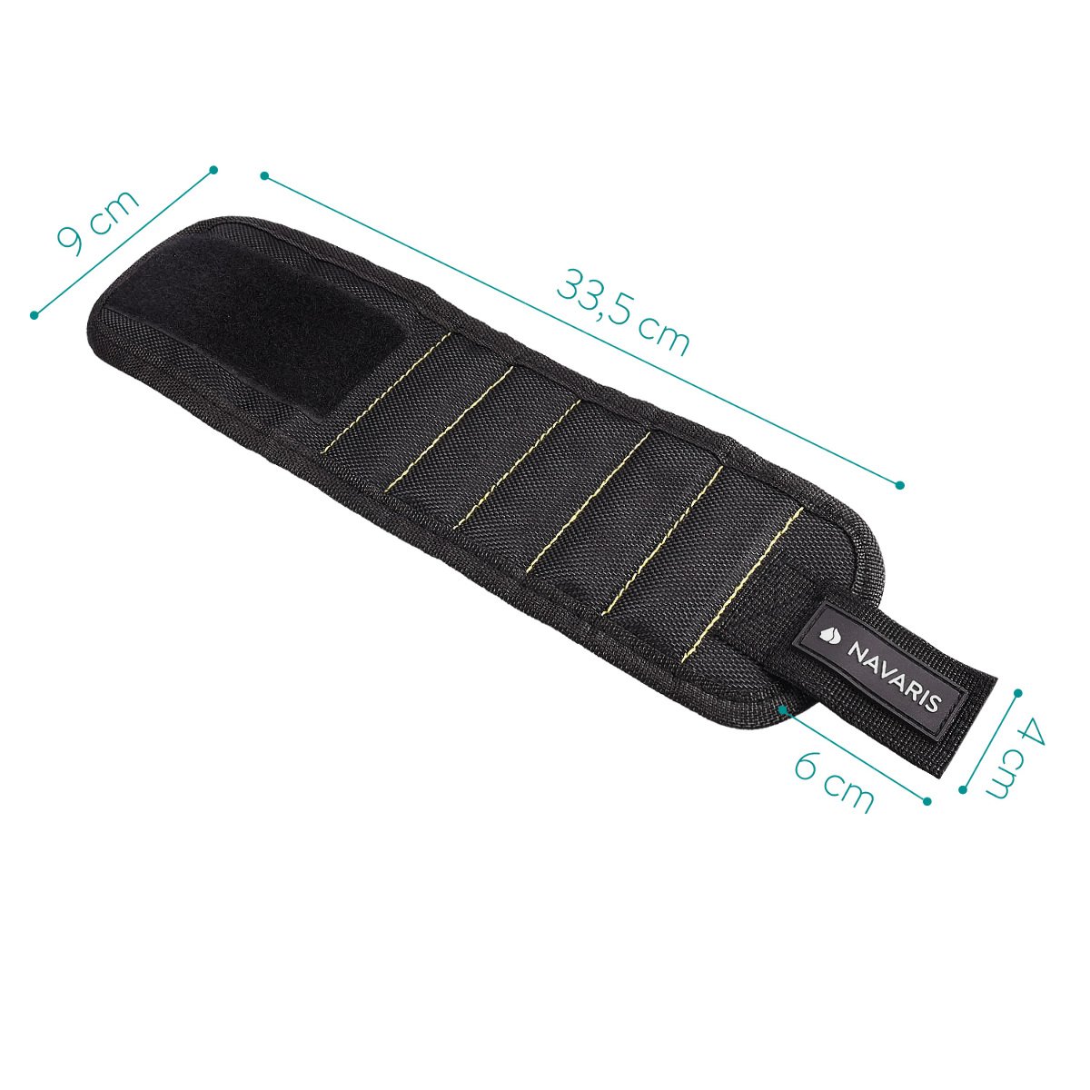 navaris-magnetarmband-f-r-schrauben-bits-5-magnete-schwarz-gelb image 3