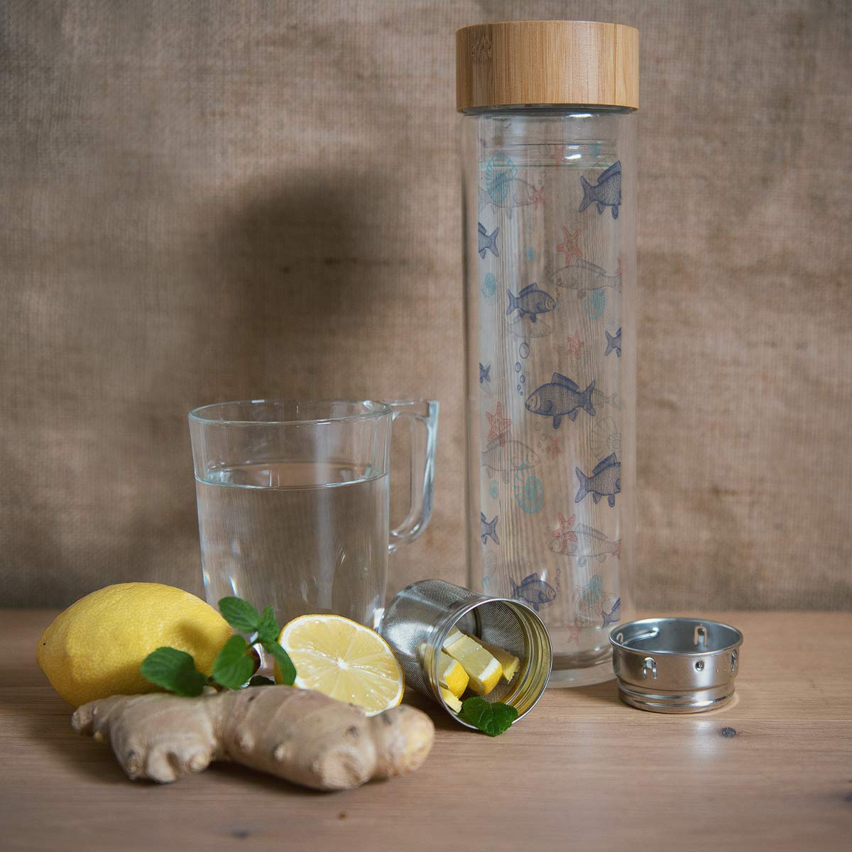 navaris-teeflasche-glas-500-ml-fisch-design-mit-sieb image 5