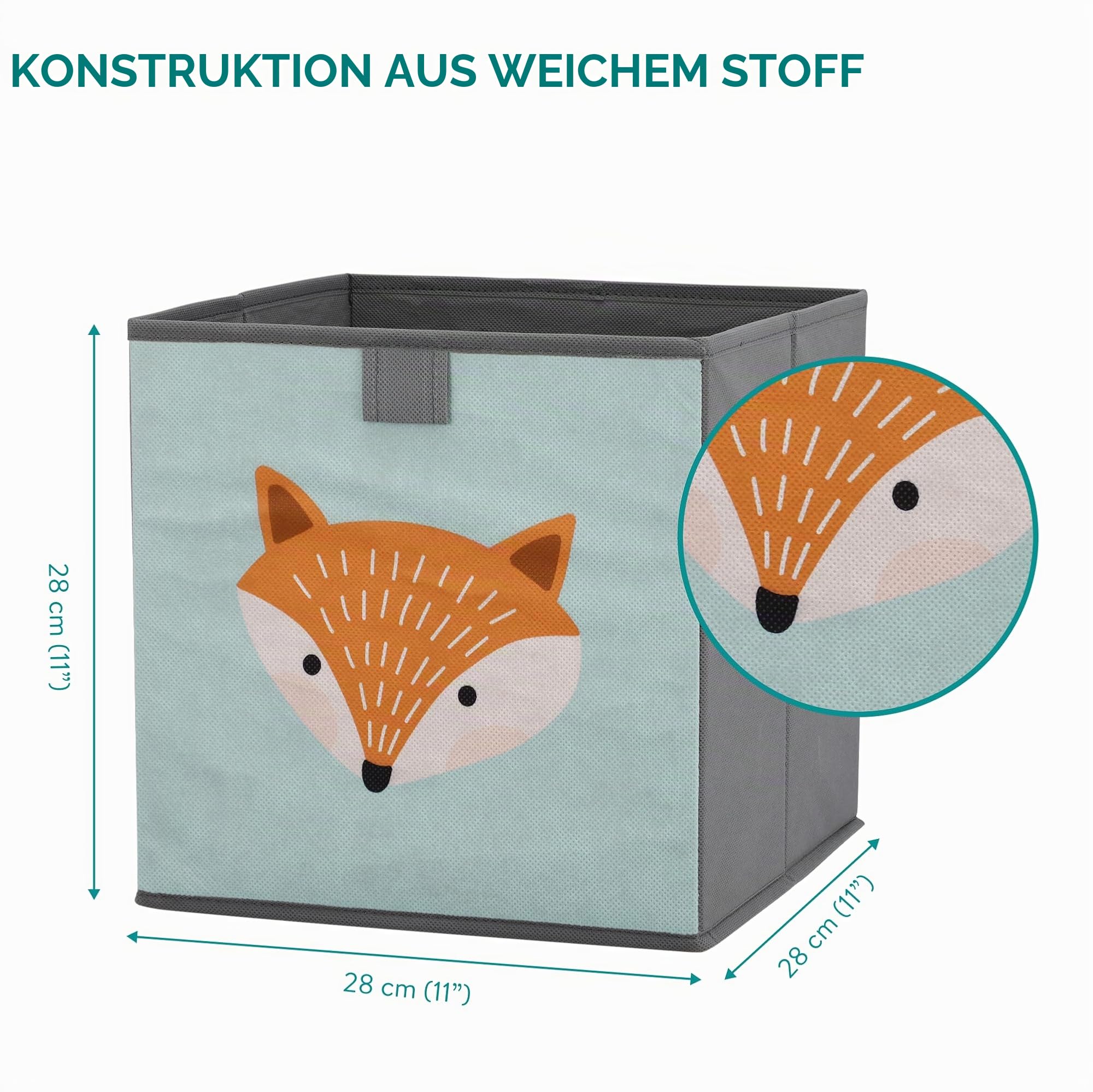 navaris-kinder-aufbewahrungsbox-3er-set-tiermotiv-28cm-faltbar image 8
