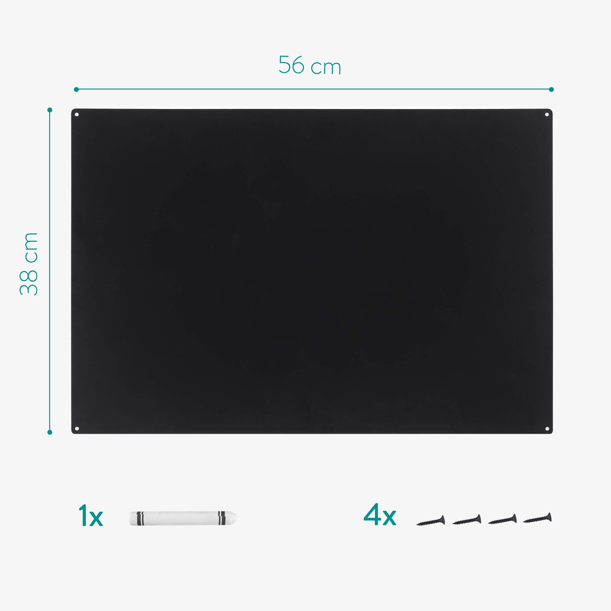 navaris-magnettafel-metall-56x38cm-schwarz-mit-kreidestift image 3
