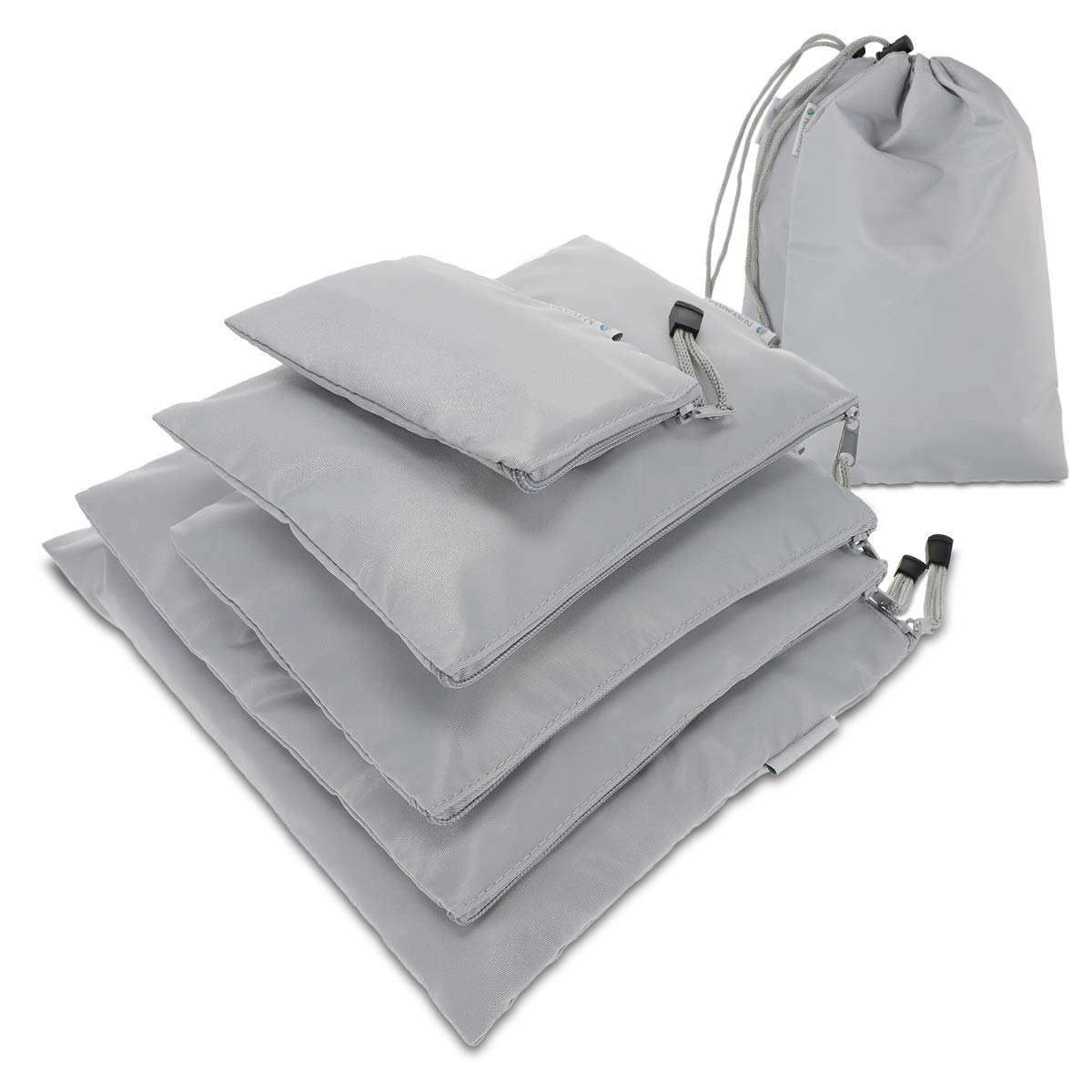 navaris-travel-koffer-packbeutel-set-7-teilig-packtaschen-hellgrau image 5