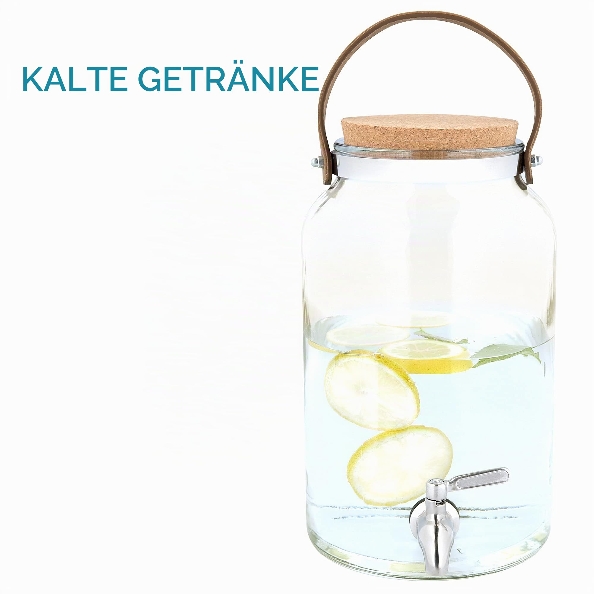 navaris-getr-nkespender-glas-5-6l-zapfhahn-kork-deckel image 3