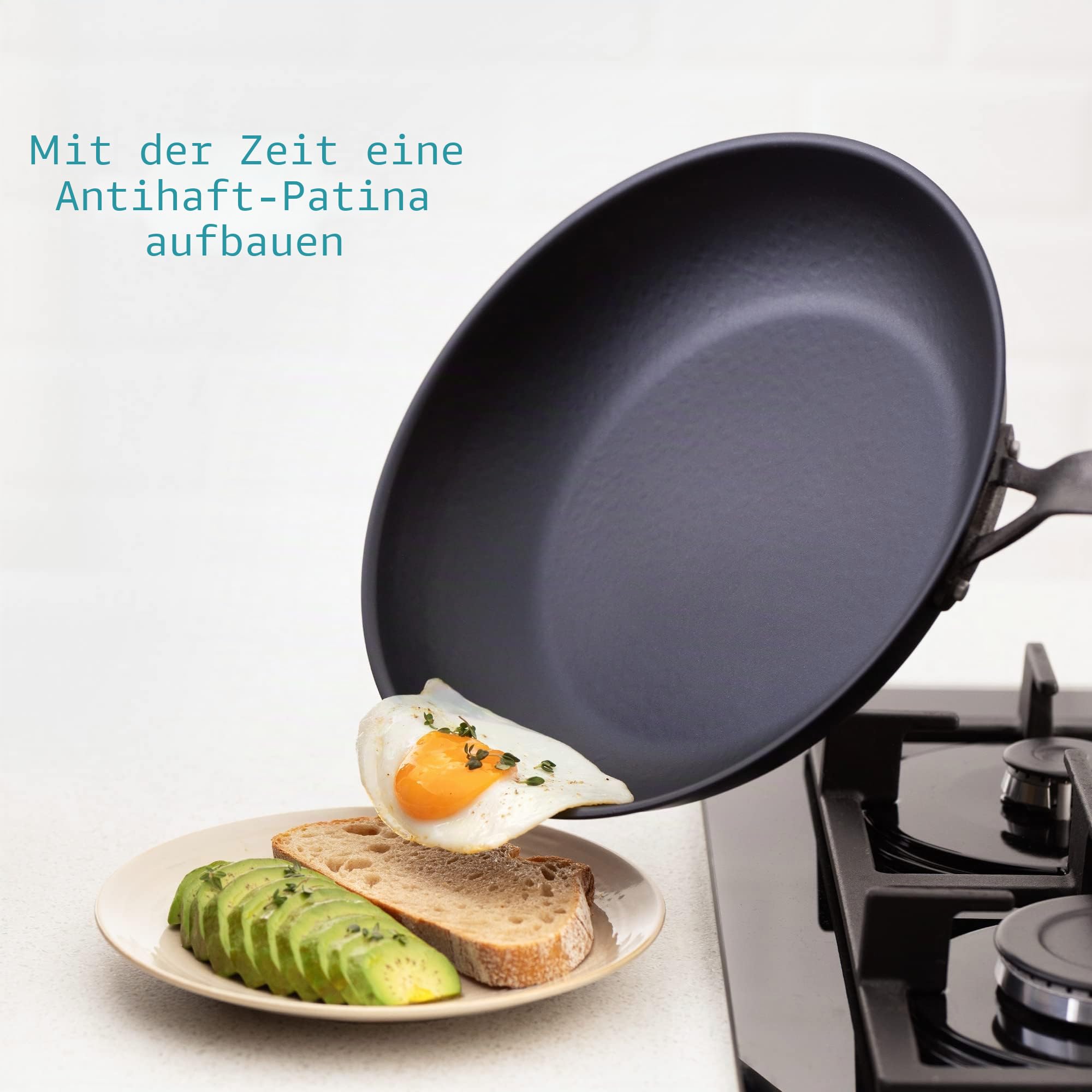 navaris-karbonstahl-pfanne-28-cm-bratpfanne-eingebrannt image 2