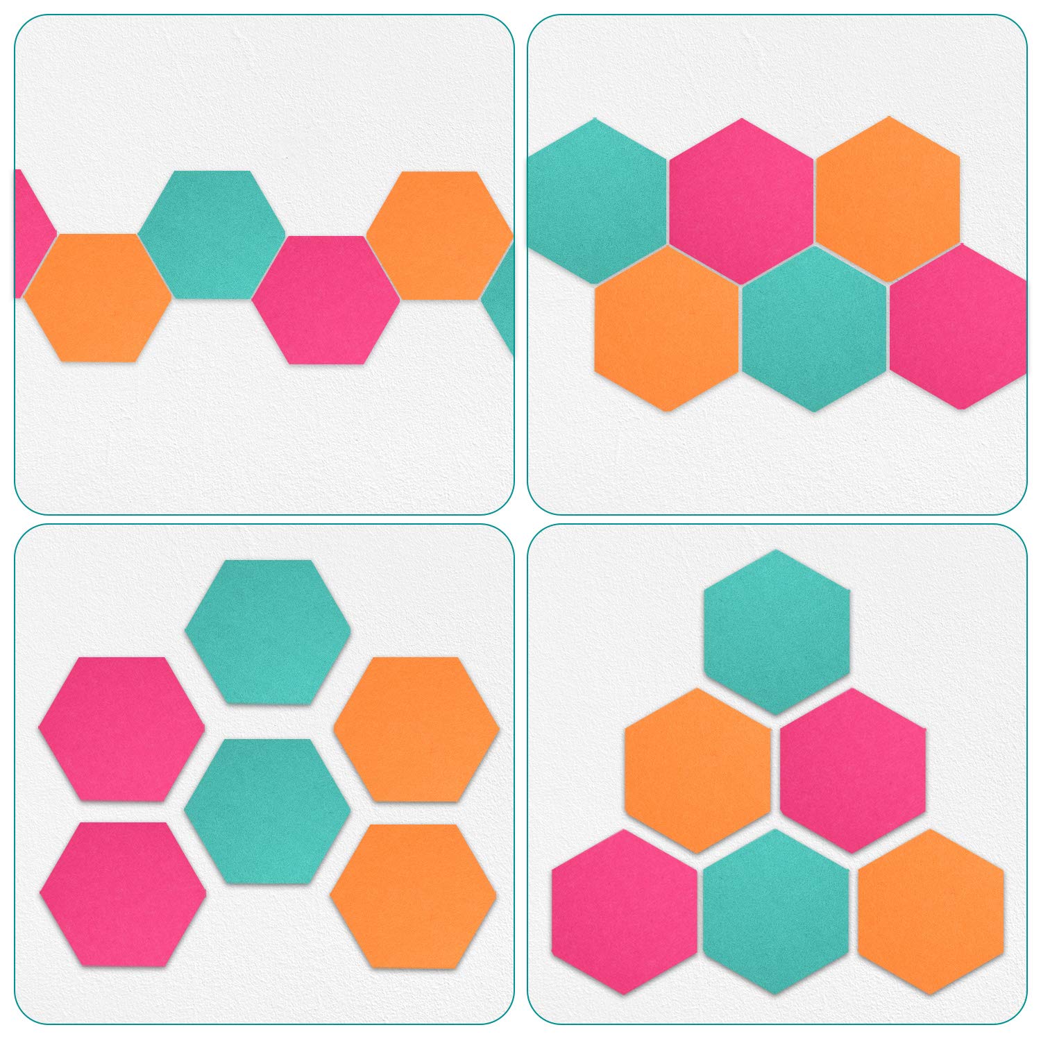 navaris-memoboards-filz-pinnwand-6er-sechseckig-bunt image 8