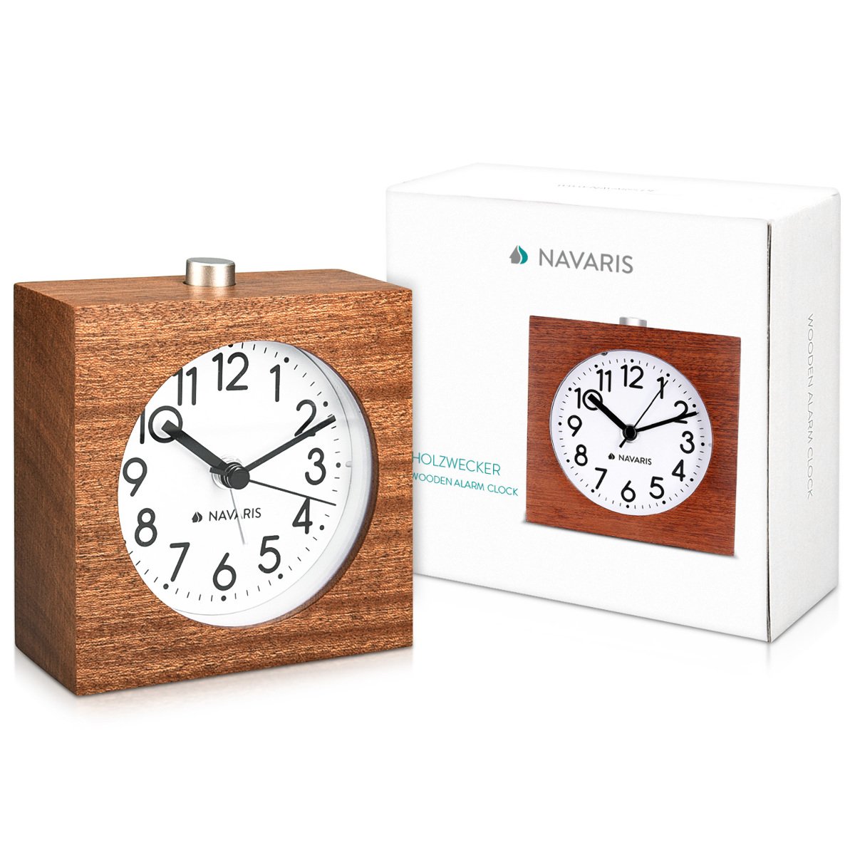 navaris-living-holzwecker-analog-dunkelbraun-snooze-licht image 7