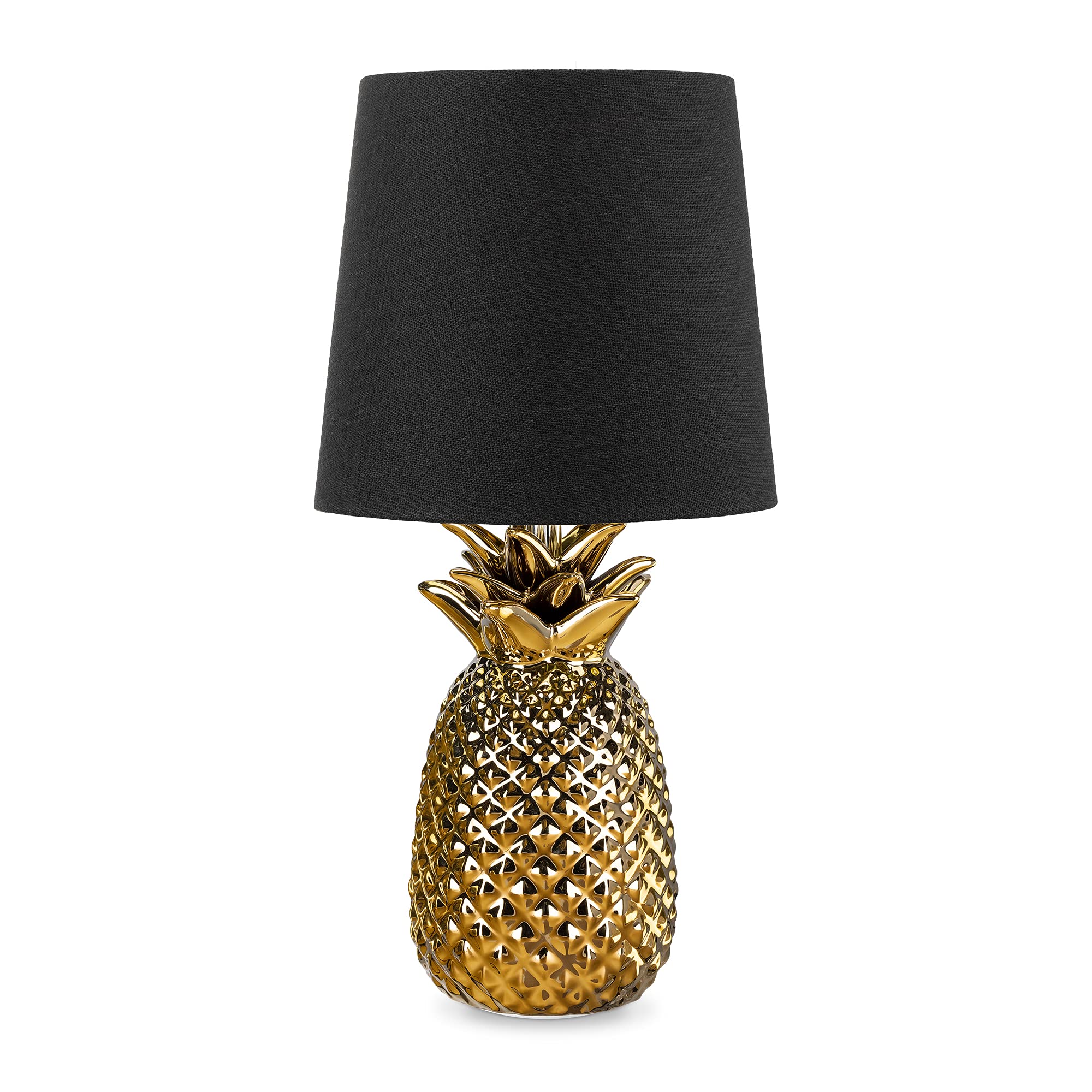 navaris-ananas-tischlampe-keramik-35-cm-gold-schwarz-e14 image 8