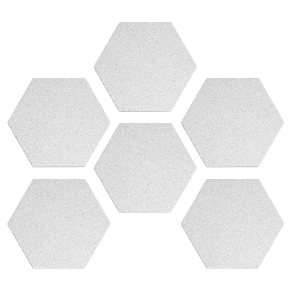 navaris-filz-memoboards-6er-set-wei-sechseckig-mit-pins image 1