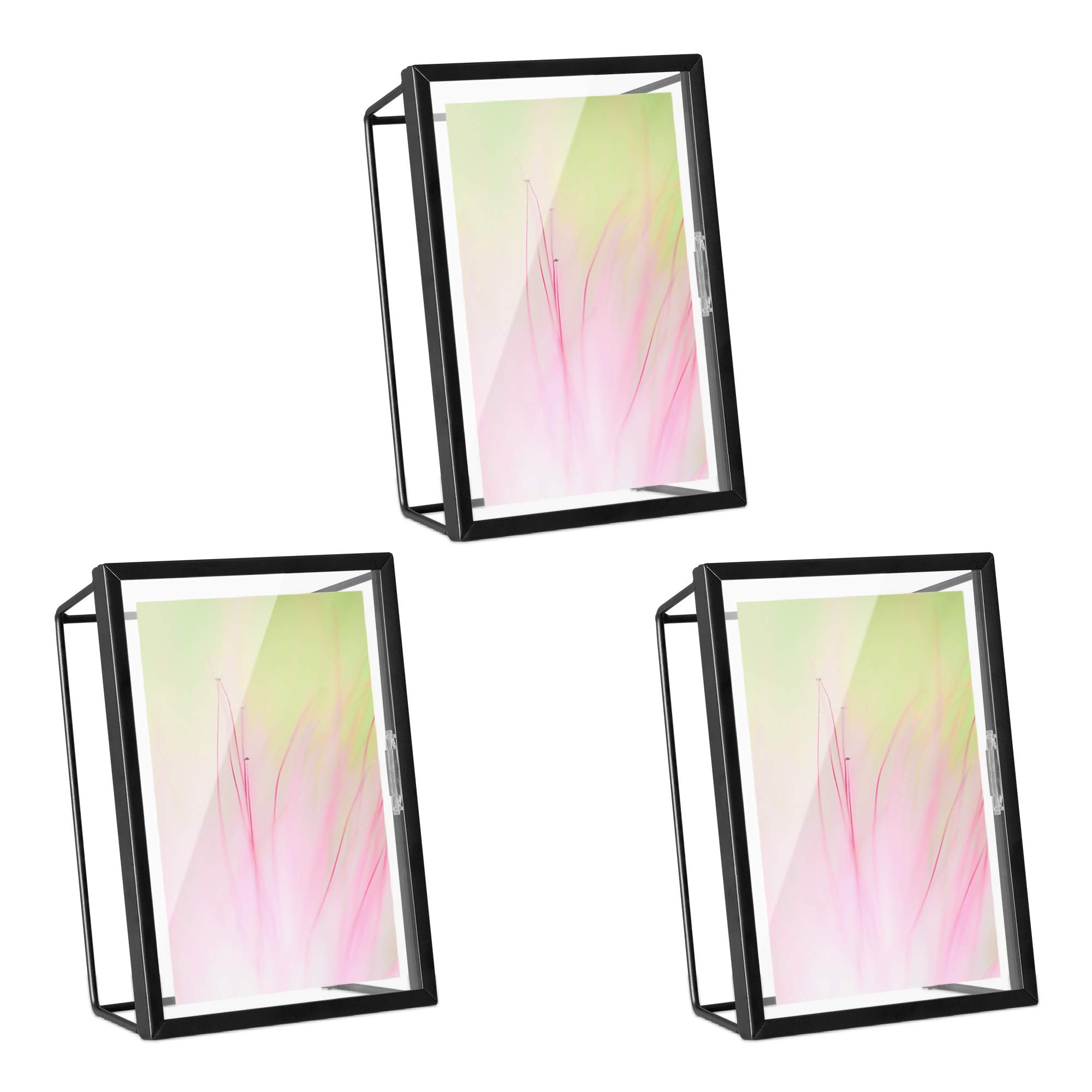 navaris-bilderrahmen-set-3tlg-schwarz-geometrisch-glas-10x15 image 5