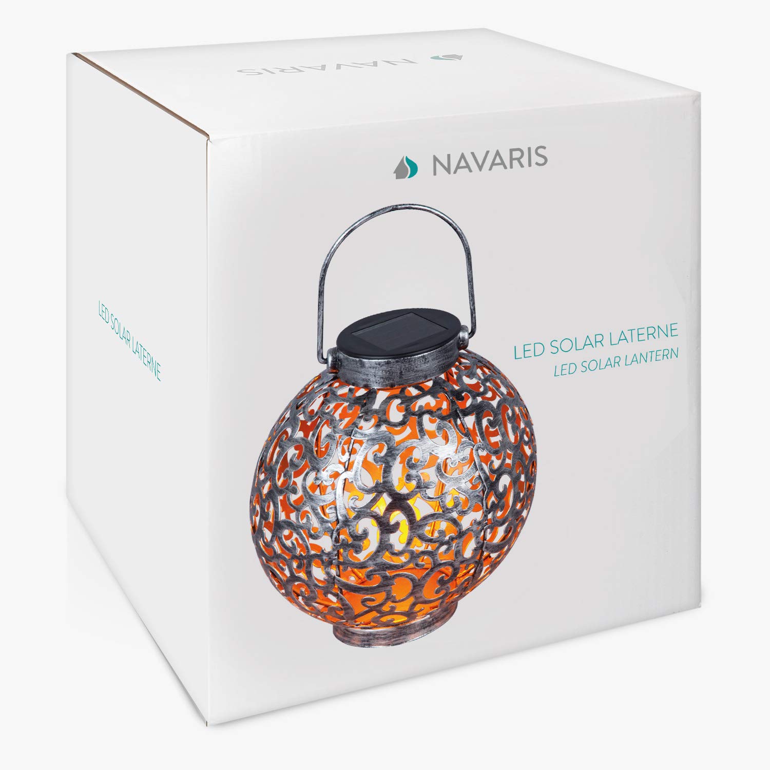 navaris-lighting-led-solarlaterne-metall-21-cm-silber image 7