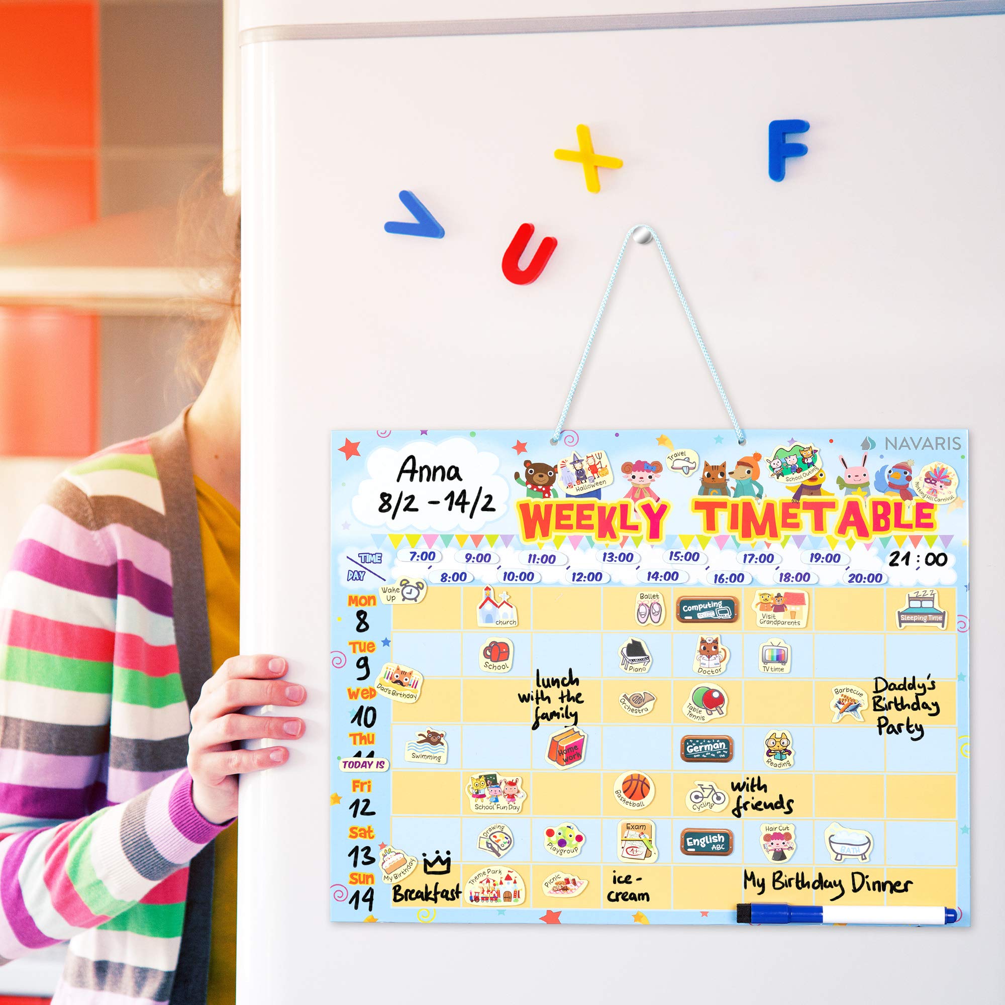 navaris-wochenplan-magnetisch-40x32cm-familienplaner-englisch image 2