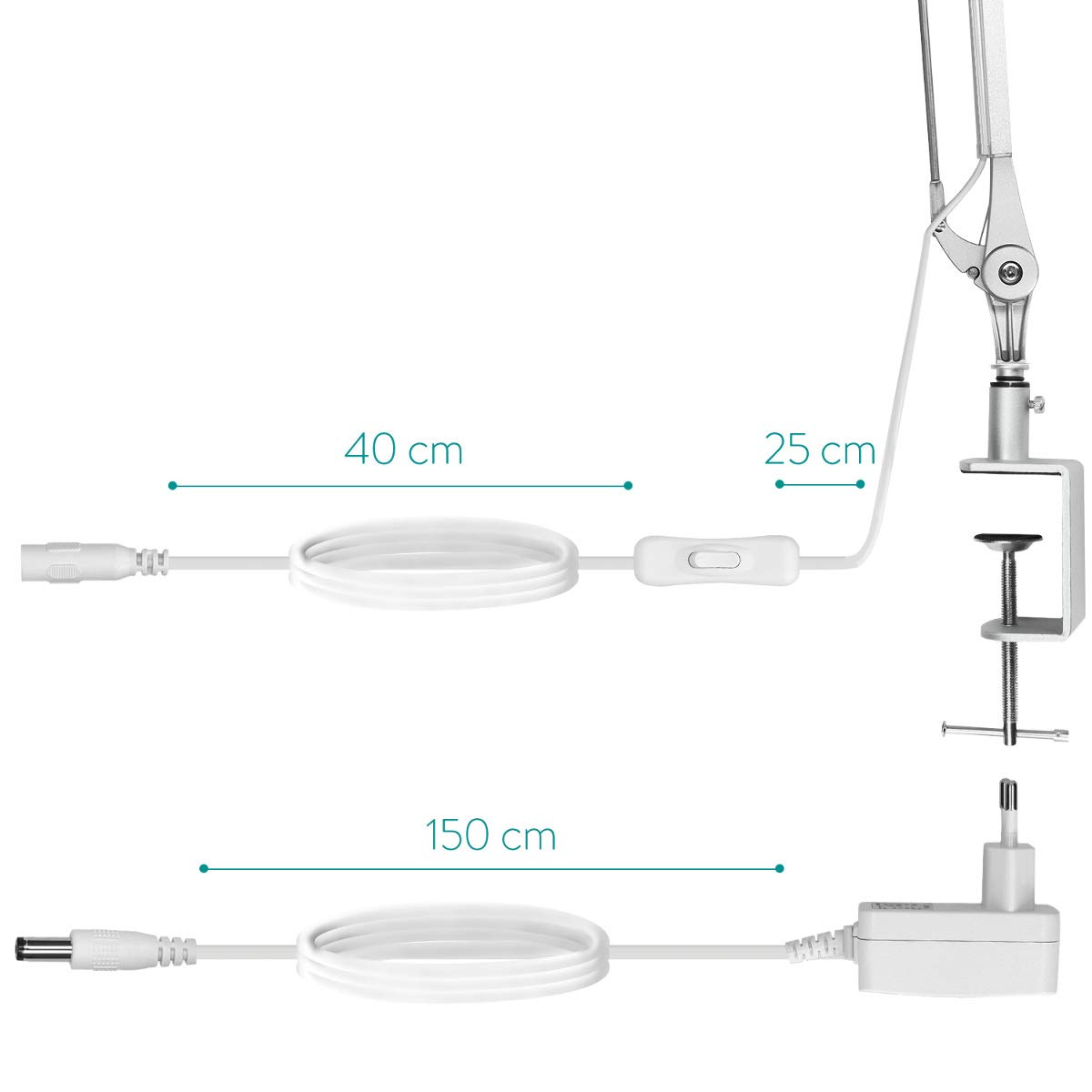navaris-led-schreibtischlampe-silber-klemmleuchte-dimmbar-10w image 4