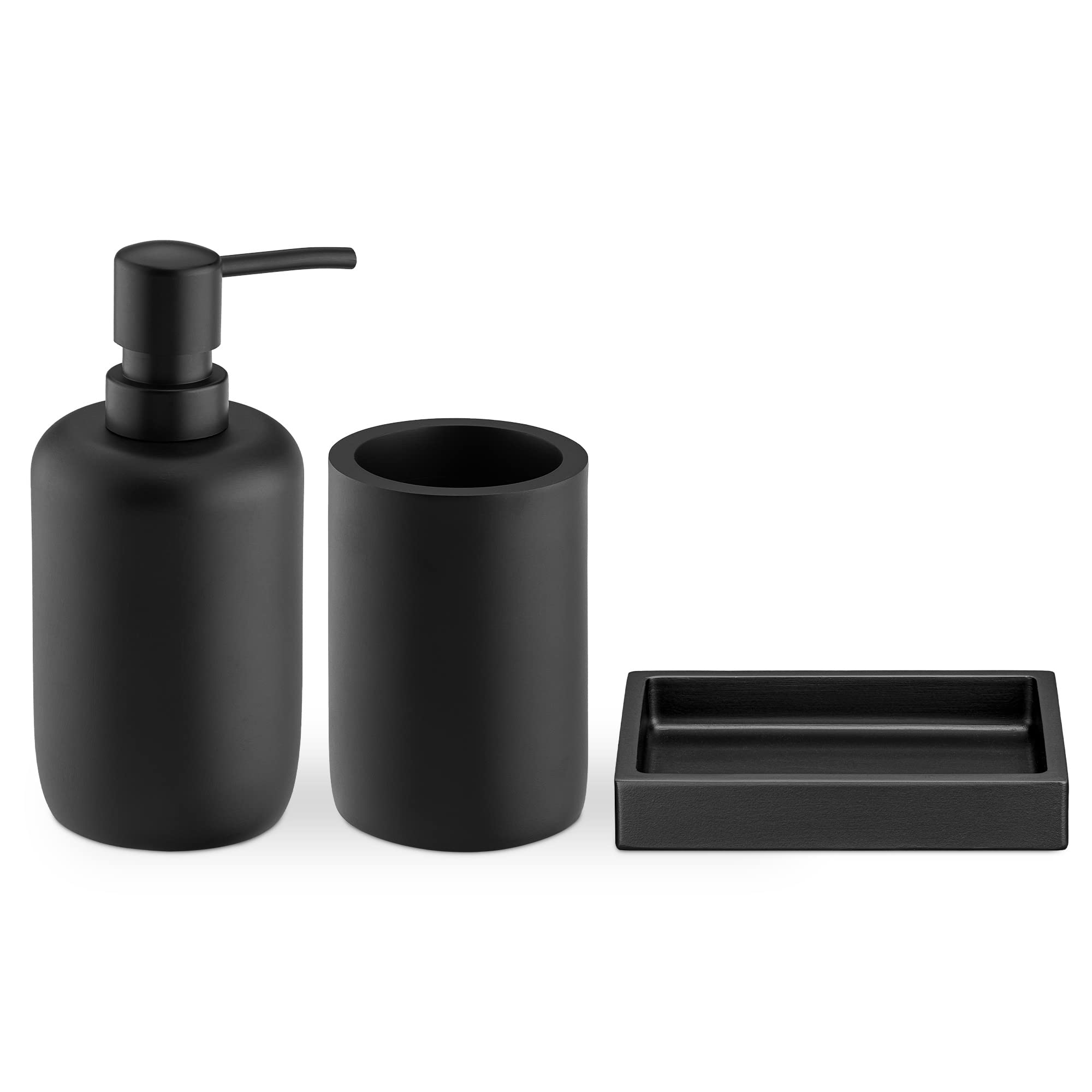navaris-beauty-badezimmer-set-3-teilig-schwarz-matt-kunstharz image 7