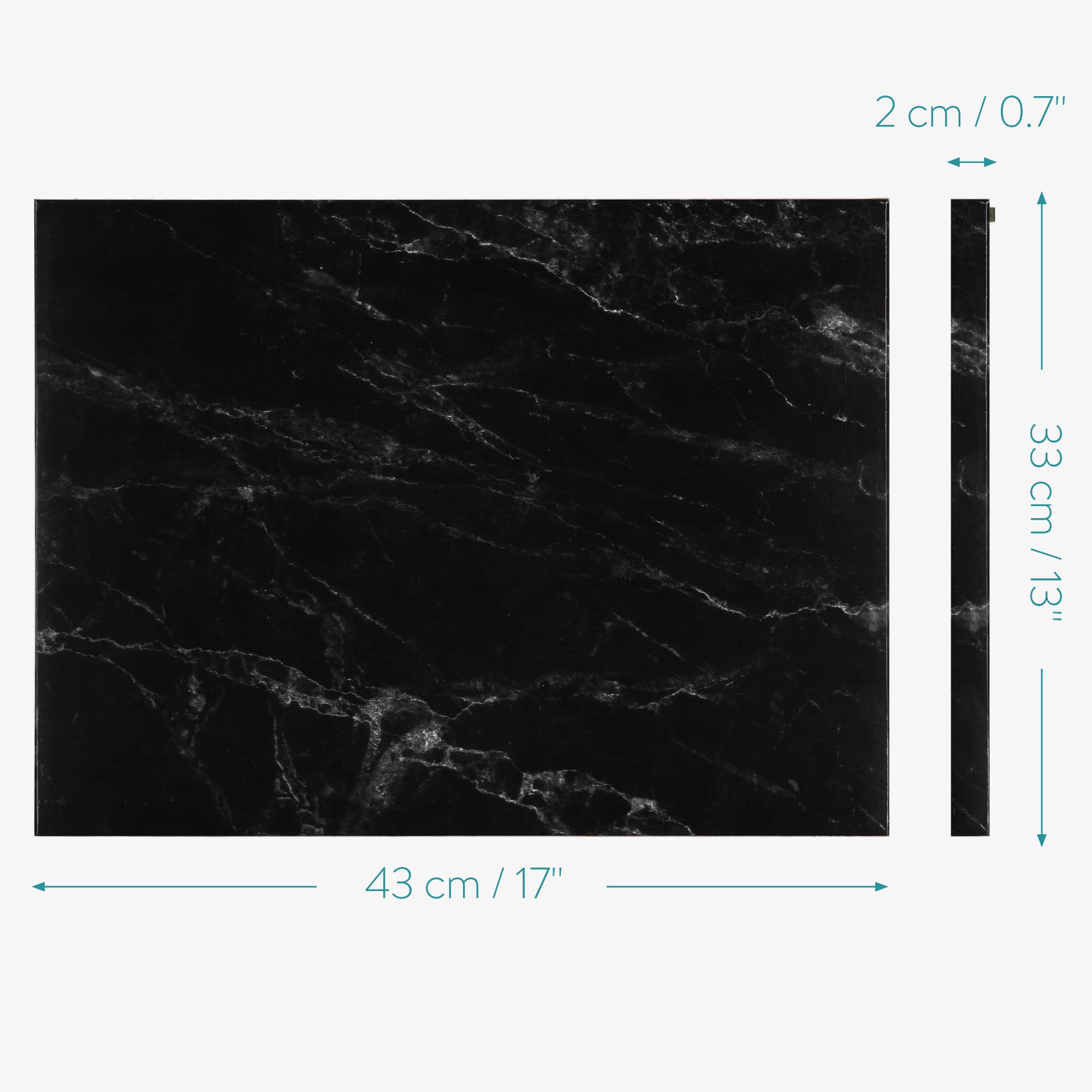 navaris-magnettafel-marmor-schwarz-33x43cm-beschreibbar image 4