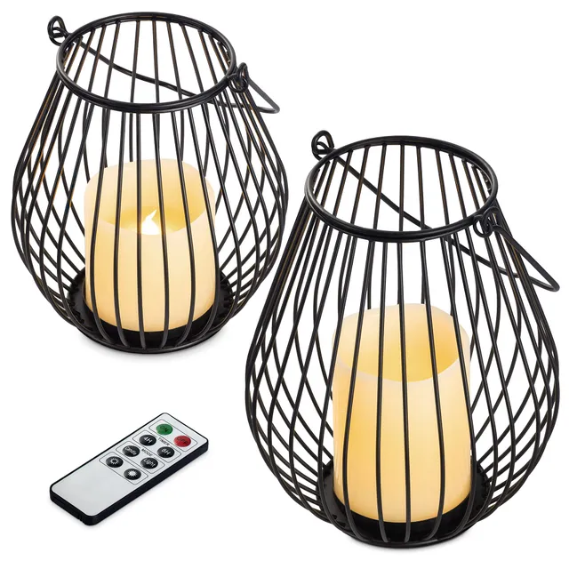 navaris-kerzenhalter-metall-led-wachskerzen-set-s-und-m-dimmbar image 1