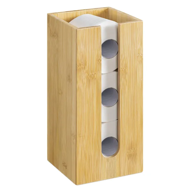navaris-beauty-rollenhalter-bambus-freistehend-f-r-3-rollen image 1