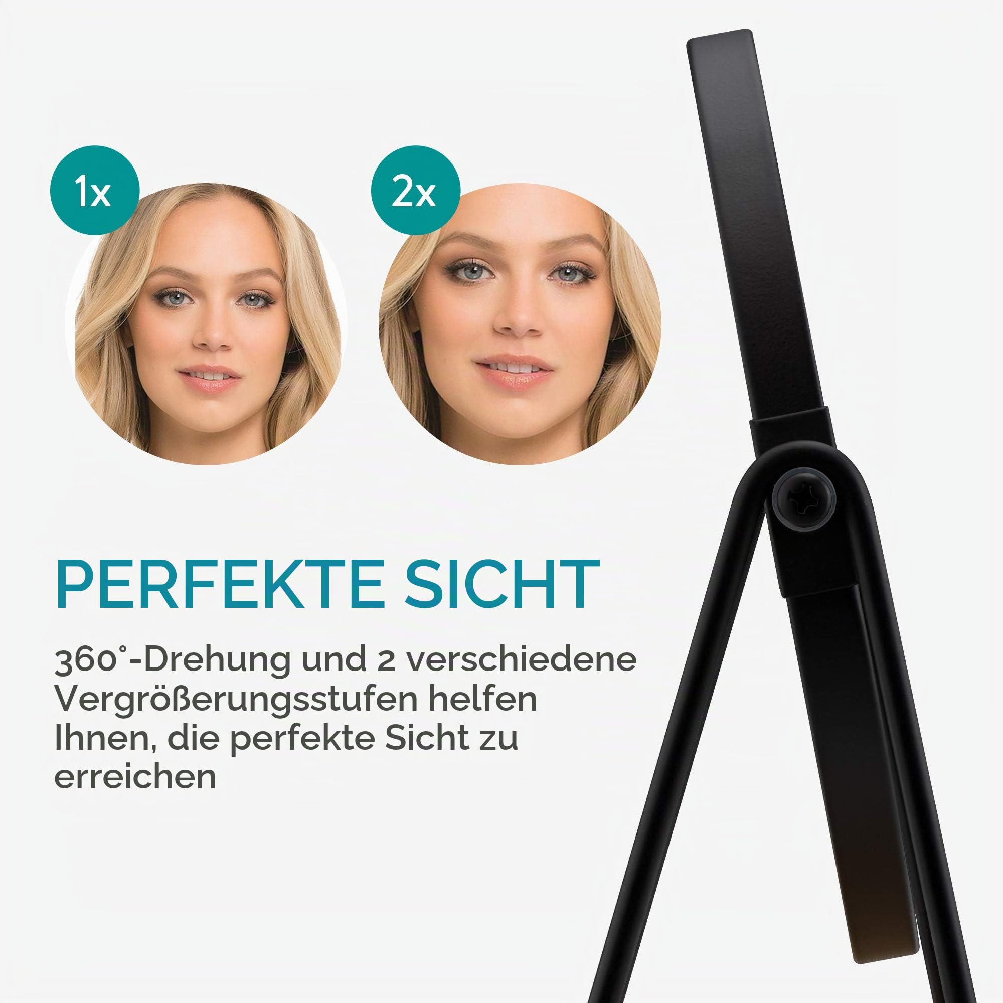 navaris-kosmetikspiegel-schminkspiegel-2x-bambus-schwarz image 3