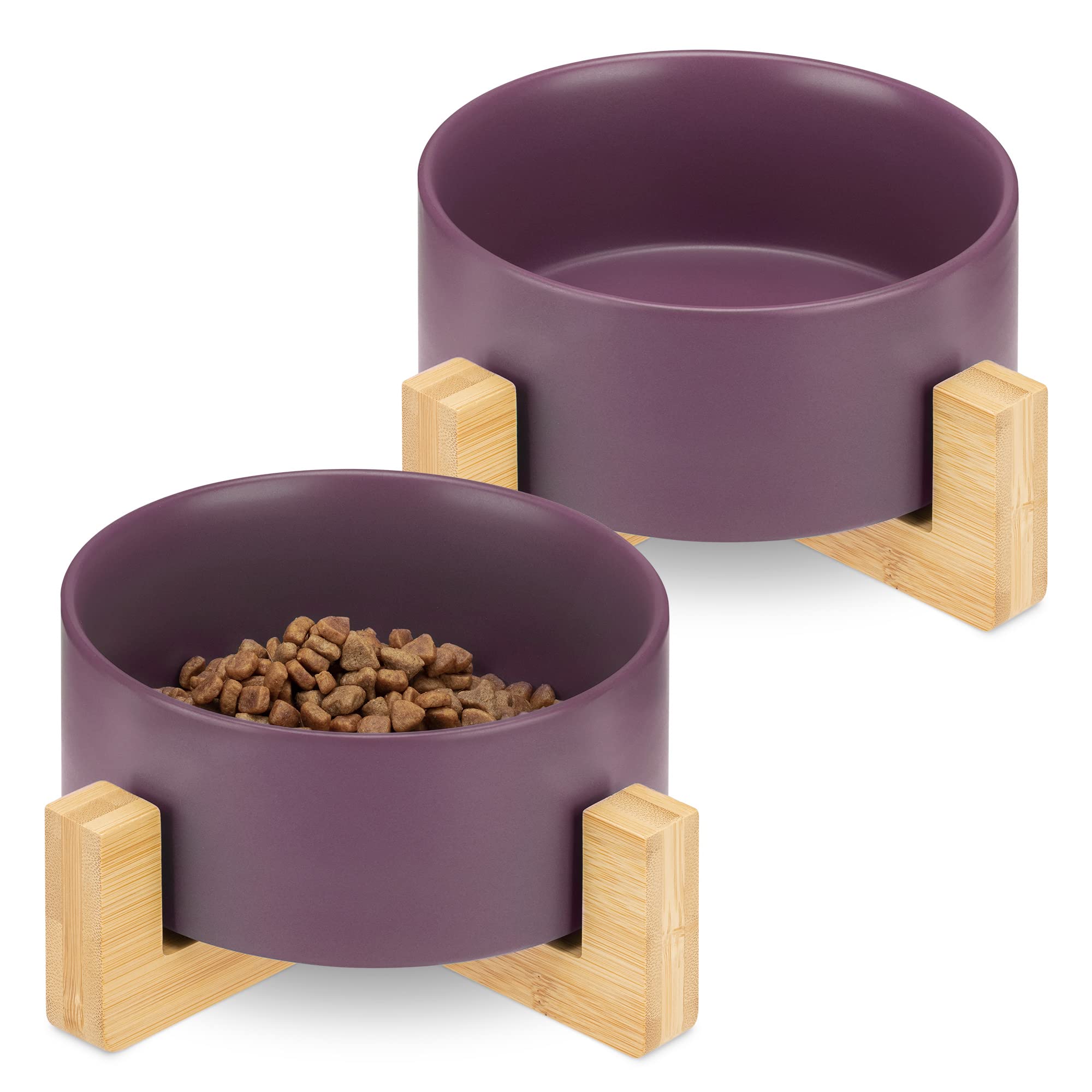 navaris-animals-futterstation-2er-keramiknapf-violett-850-ml image 1