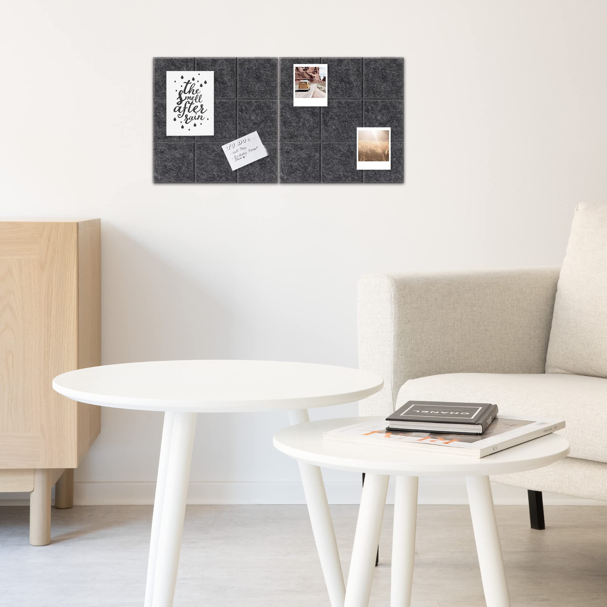 navaris-memoboard-filz-pinnwand-6er-set-grau-30x30cm image 6