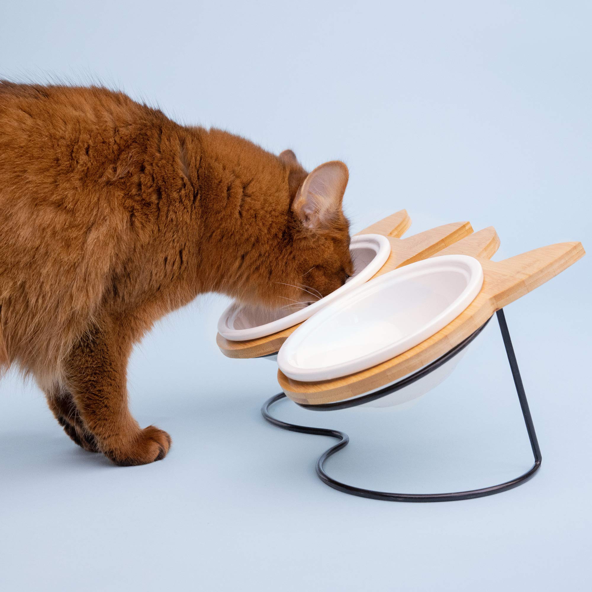 navaris-futternapf-katze-keramik-bambus-halter-futterstation image 4